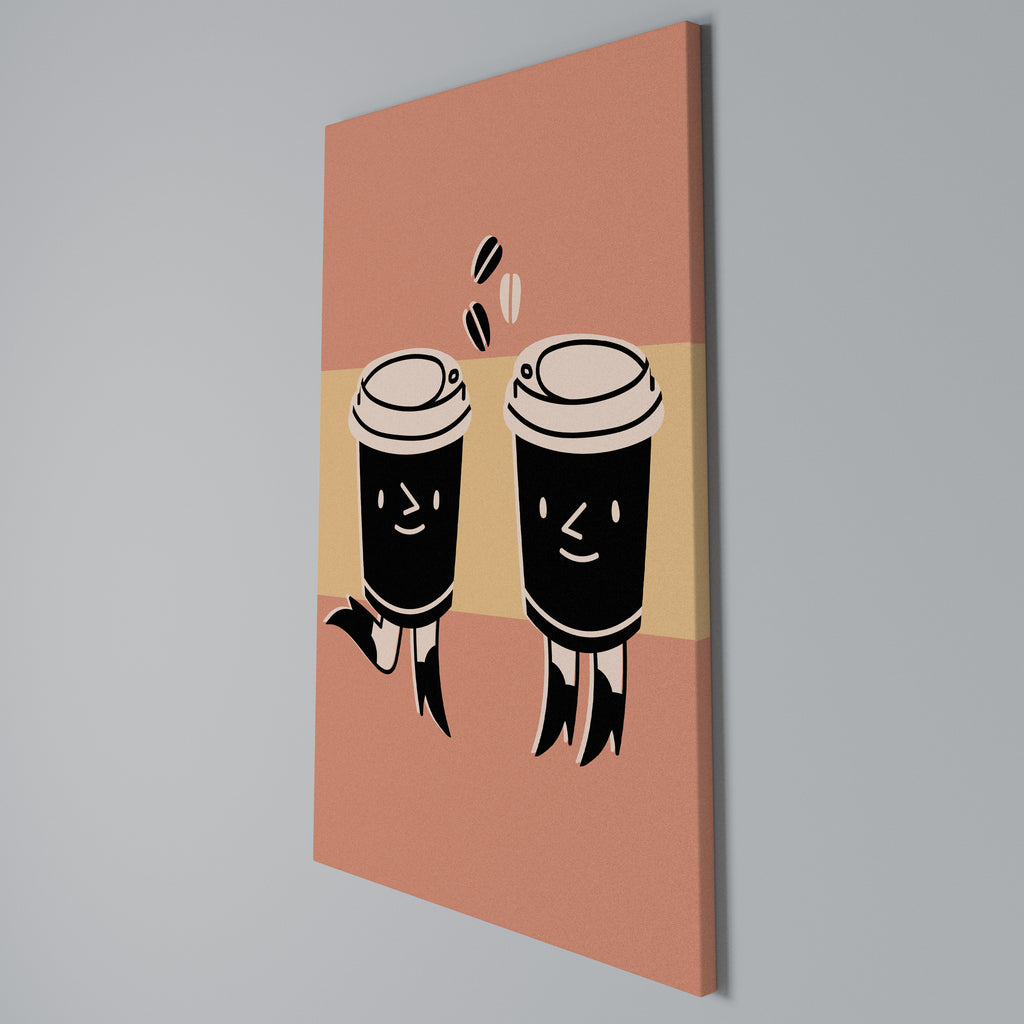 JOYFUL COFFEE Κατακόρυφος Πίνακας σε Καμβά