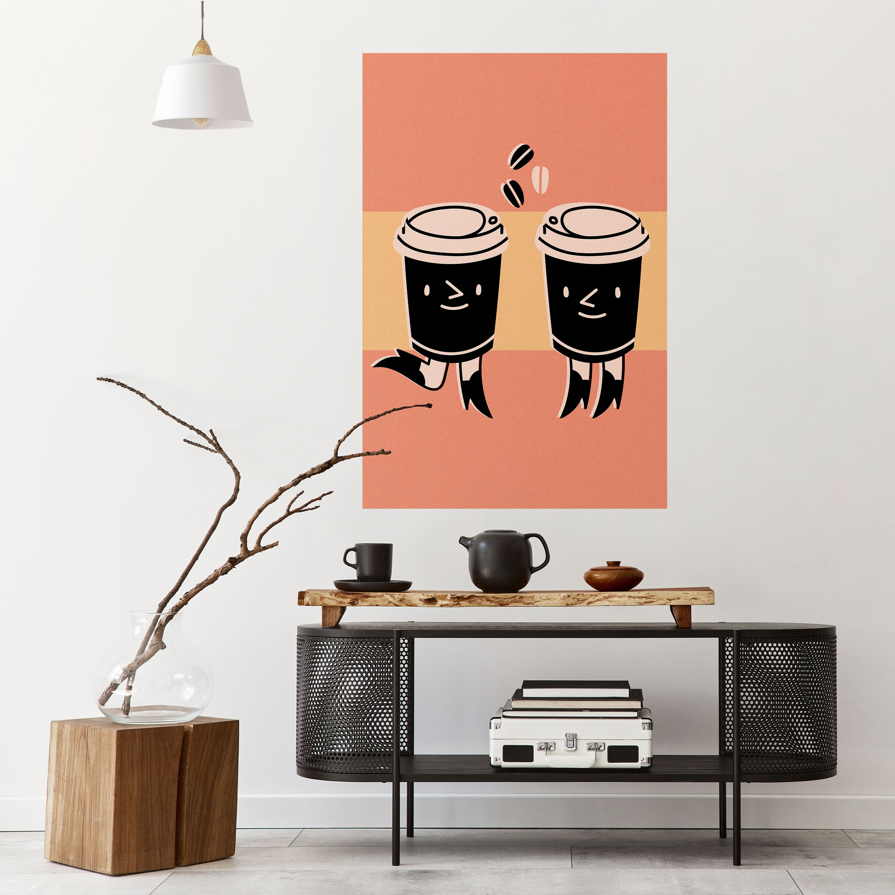 JOYFUL COFFEE Peel and Stick Vertical Poster