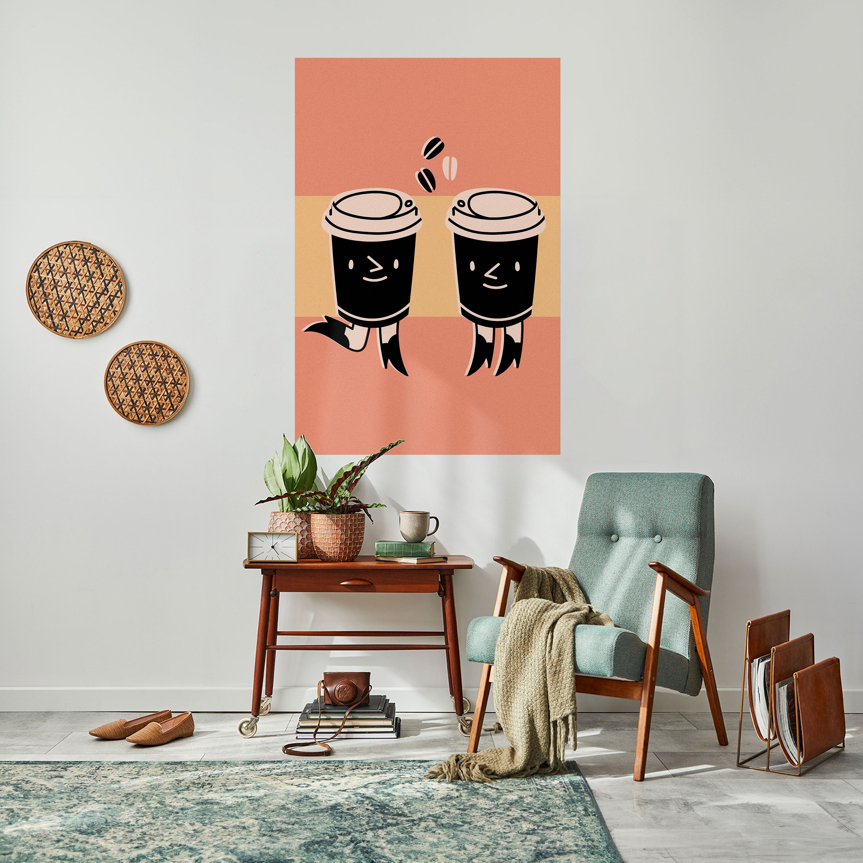 JOYFUL COFFEE Peel and Stick Vertical Poster