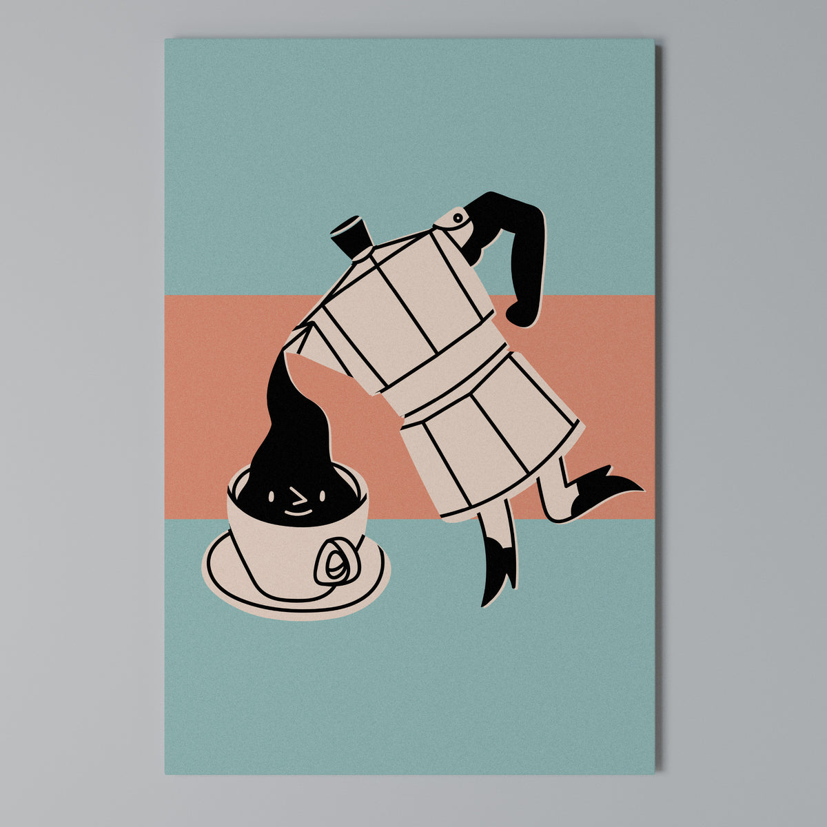 POWER ESPRESSO Κατακόρυφος Πίνακας σε Καμβά