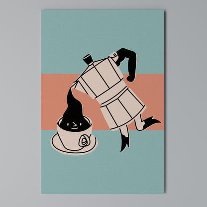 POWER ESPRESSO Κατακόρυφος Πίνακας σε Καμβά