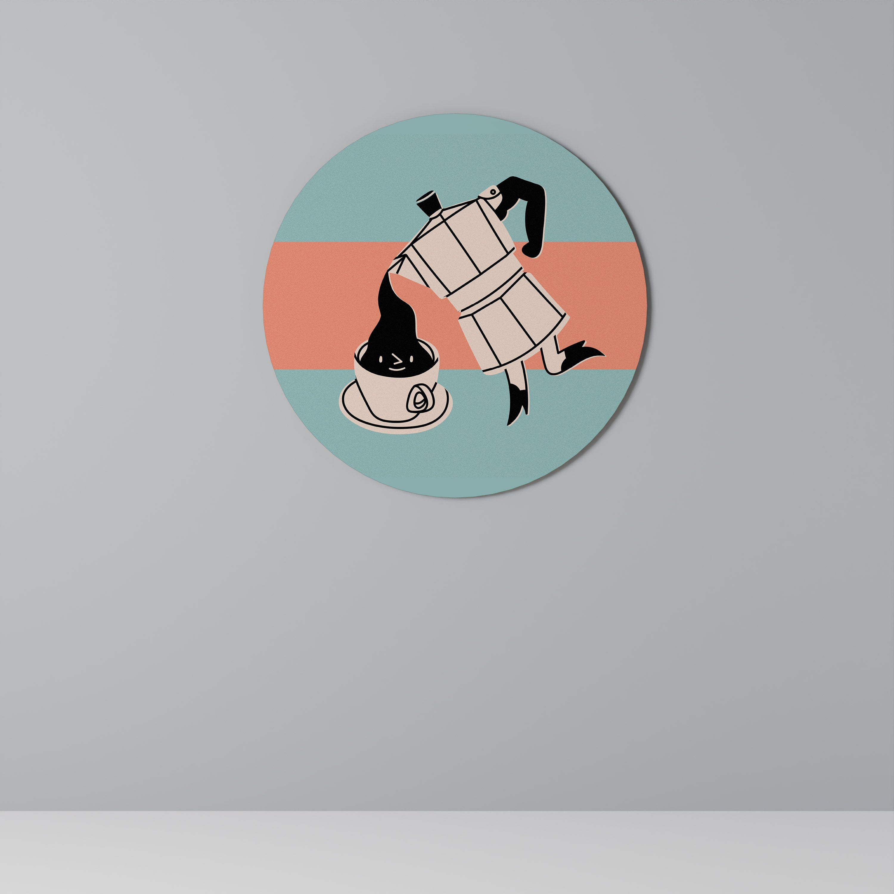 POWER ESPRESSO Round Wall Art
