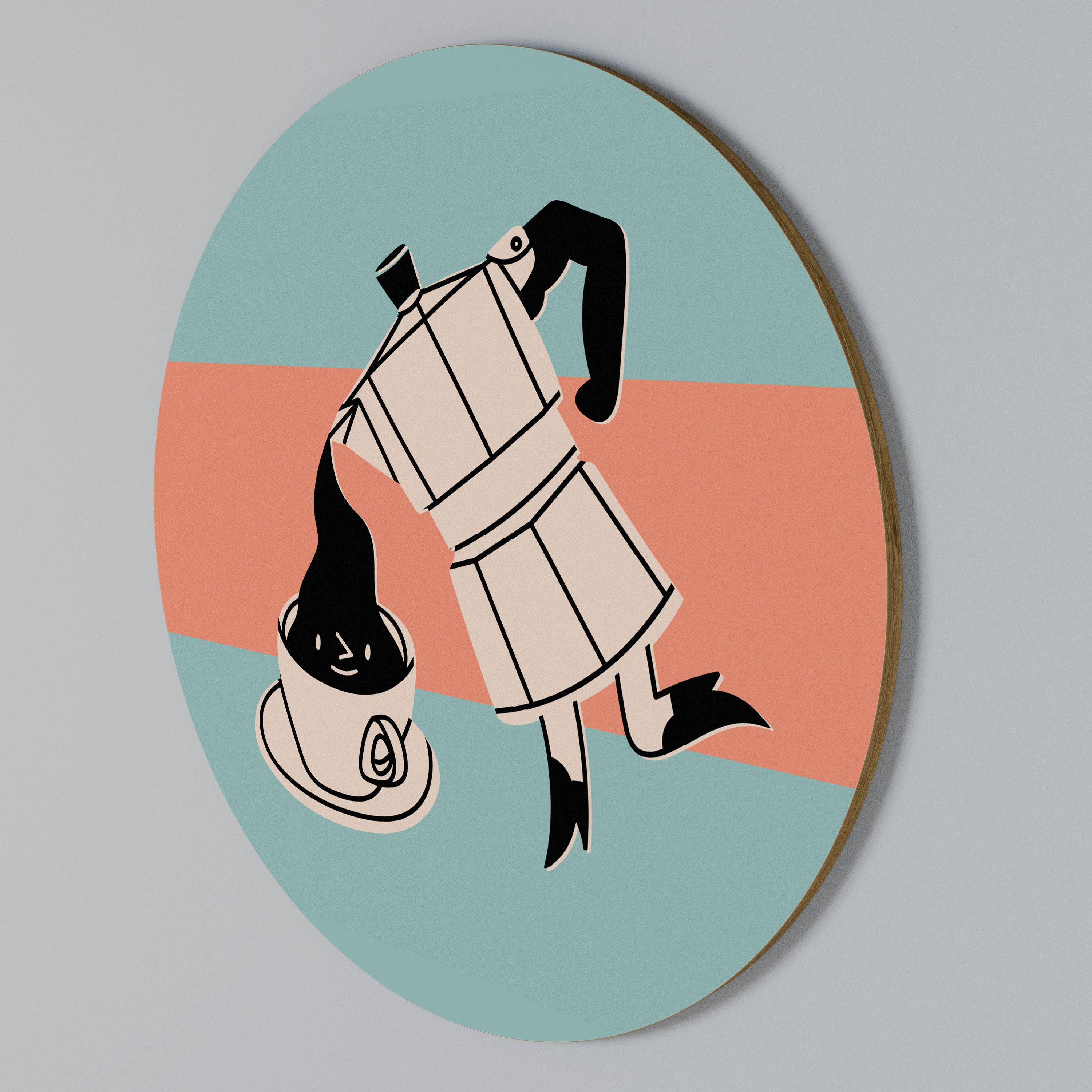 POWER ESPRESSO Στρογγυλός πίνακας ζωγραφικής