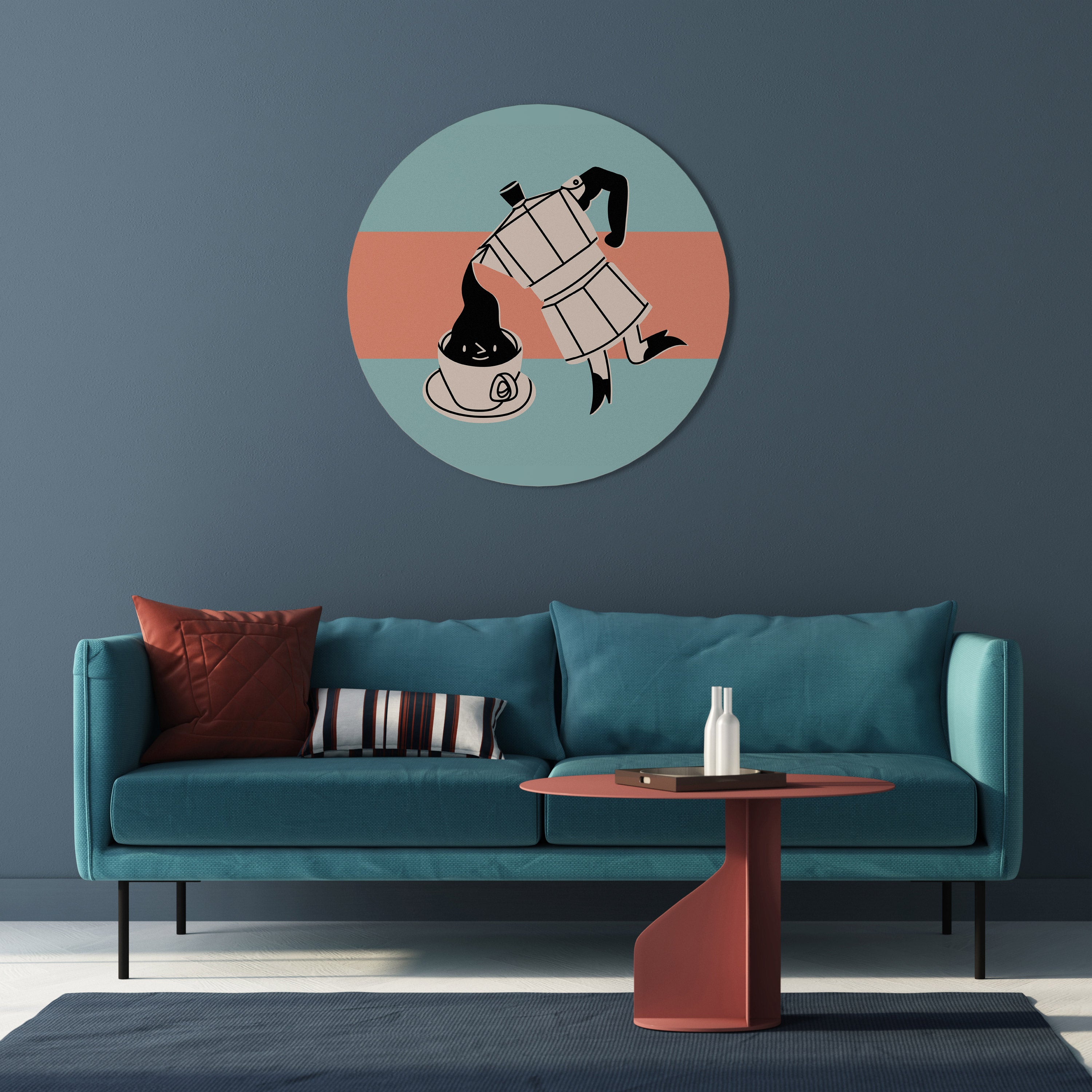 POWER ESPRESSO Round Wall Art