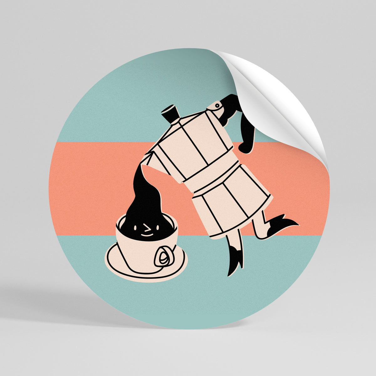 POWER ESPRESSO Peel and Stick Round Sticker