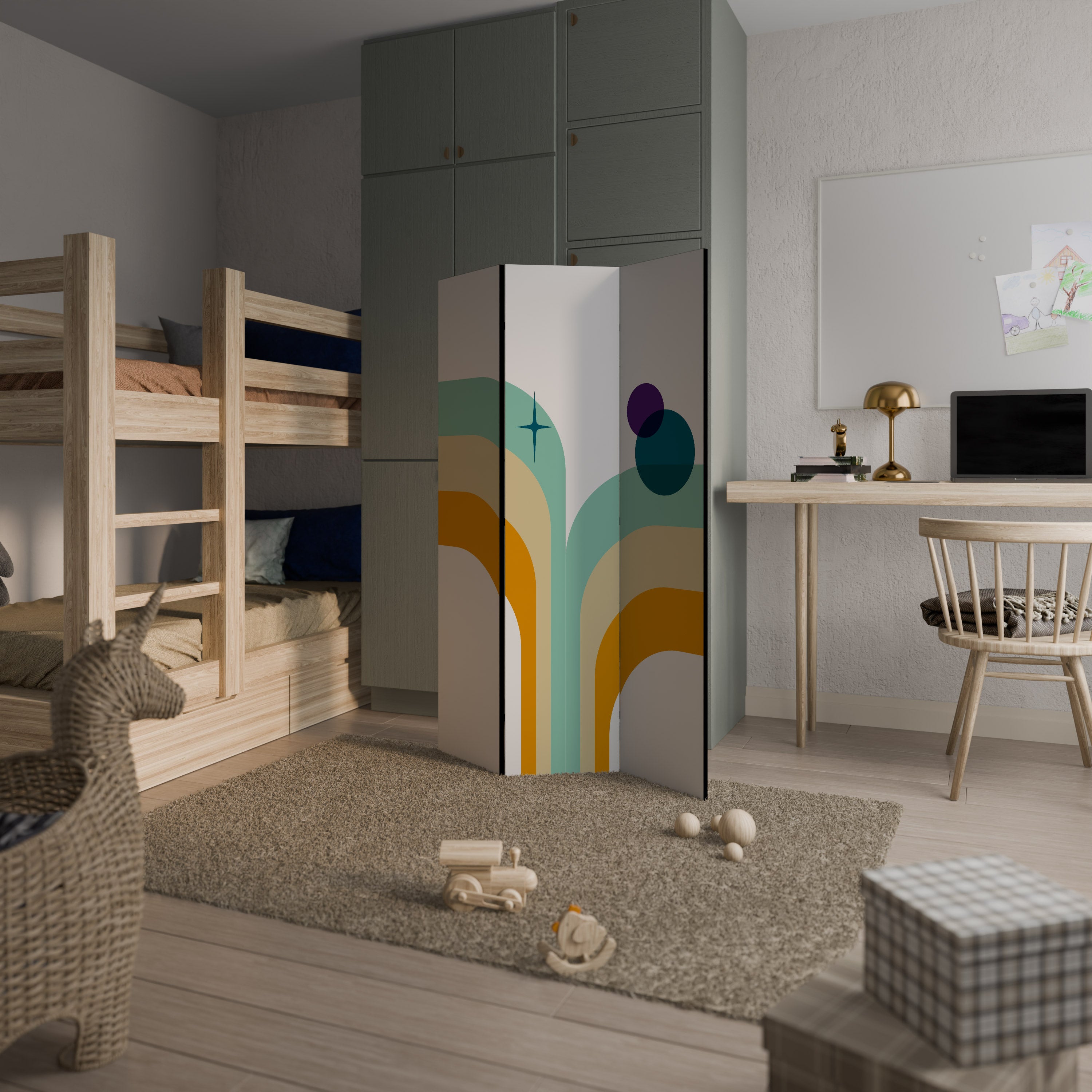 COLOR SOLSTICE Διακοσμητικό παραβάν με 3 πάνελ