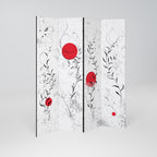 RED WHISPERS IN FOLIAGE 4-Panel Room Divider