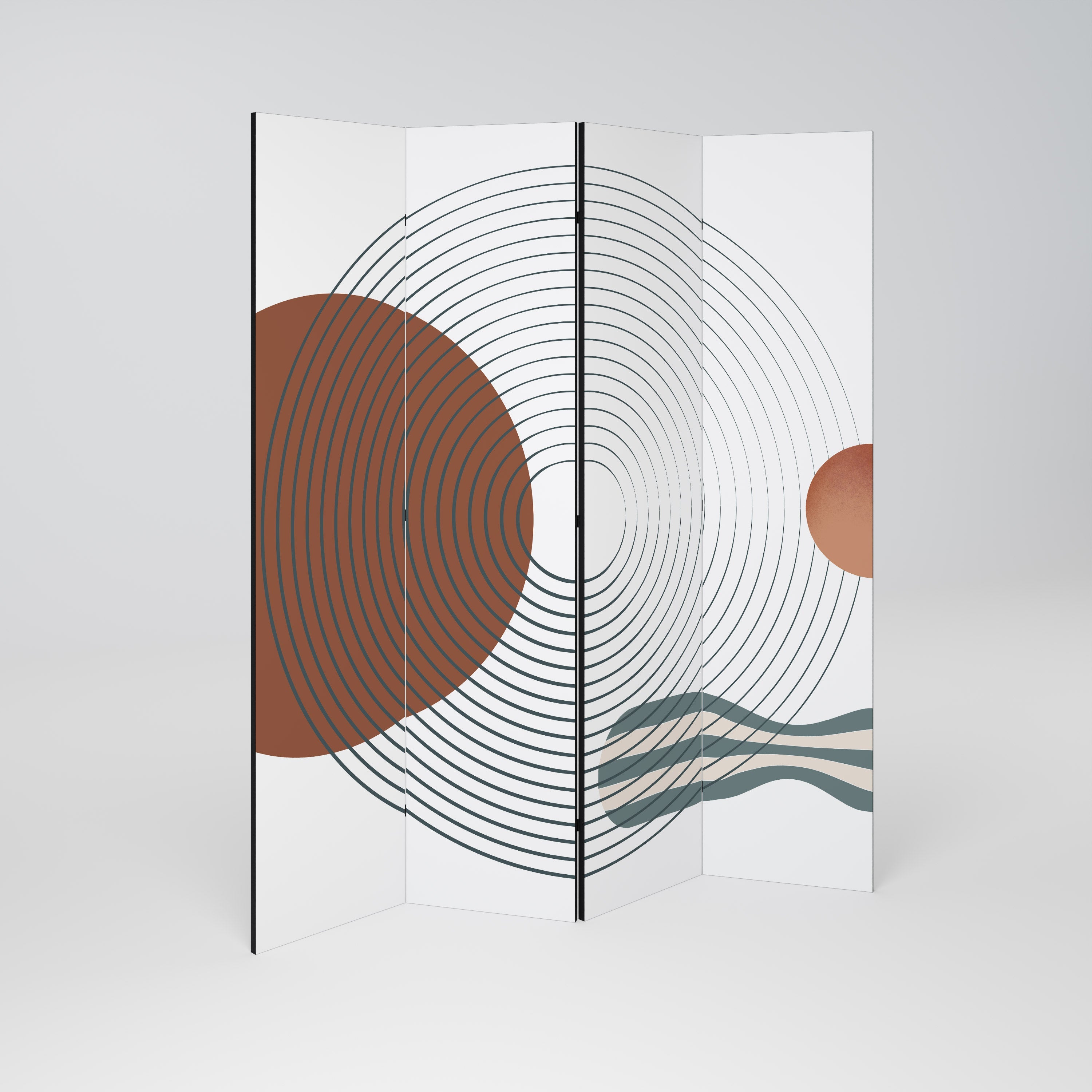 QUIET SNAPSHOT Decorative 4-Panel Room Divider
