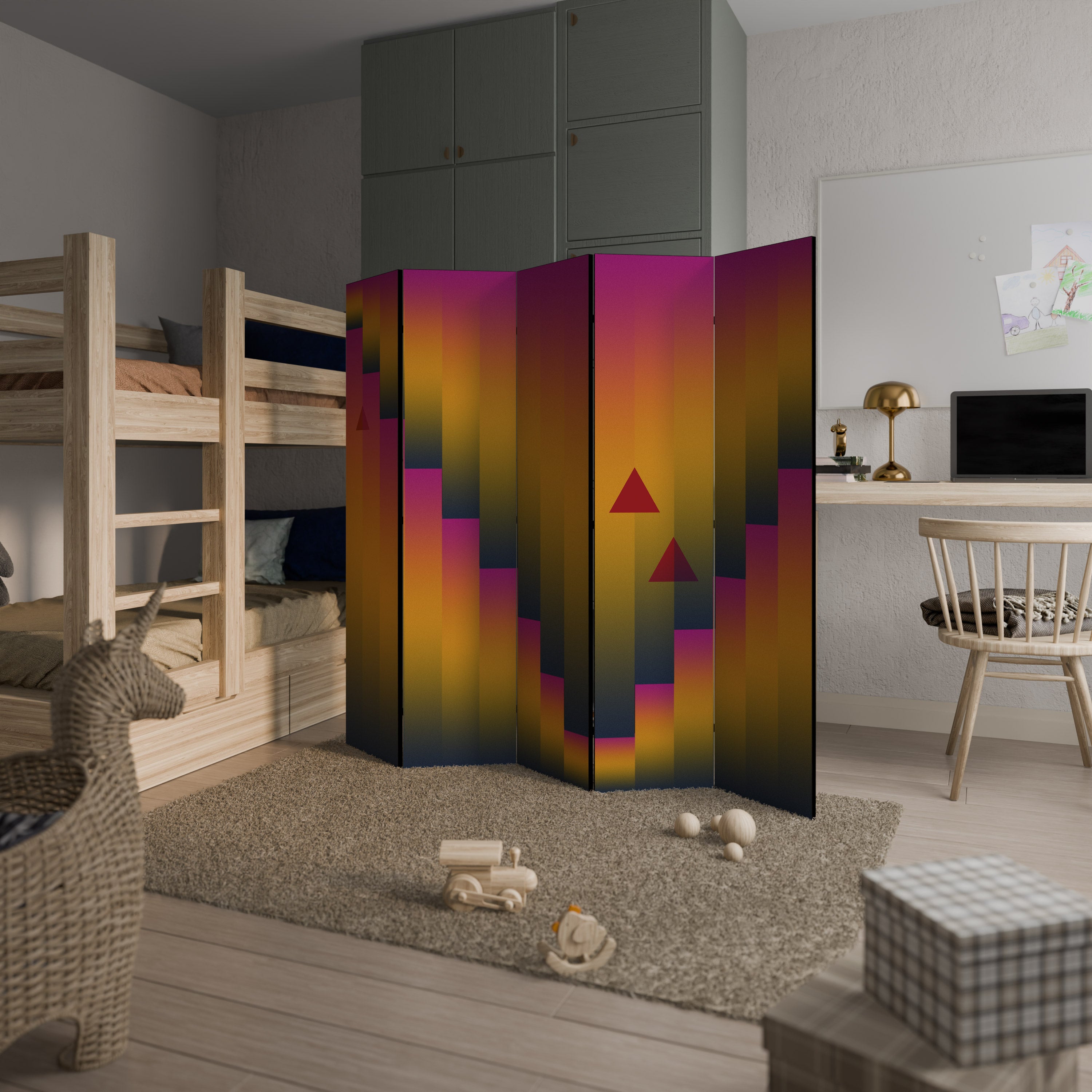 GOLDEN FADE 5-Panel Room Divider