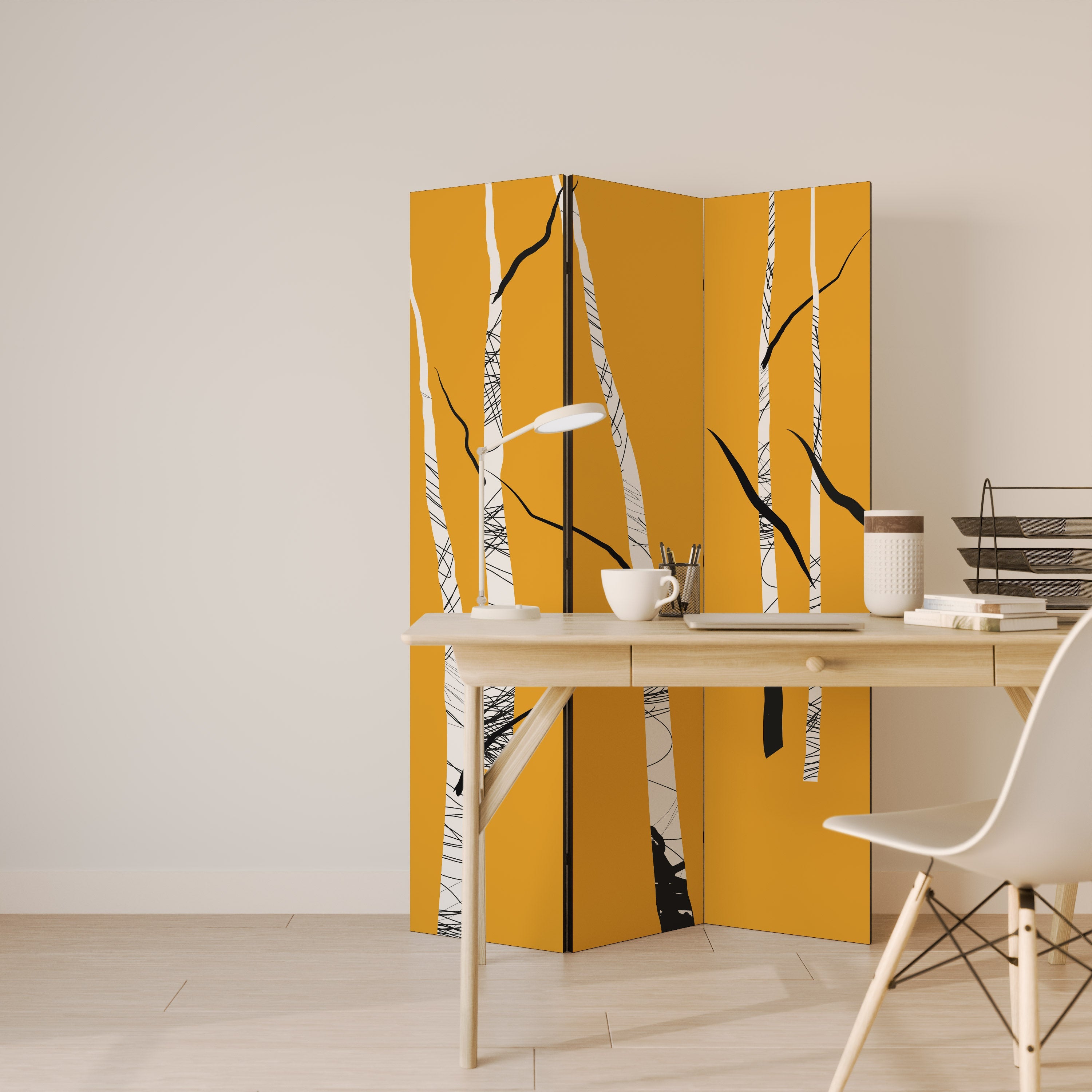Διακοσμητικό διαχωριστικό δωματίου BIRCH ABSTRACT 3 πάνελ