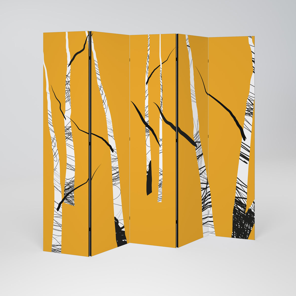 BIRCH ABSTRACT Παραβάν με 5 πάνελ