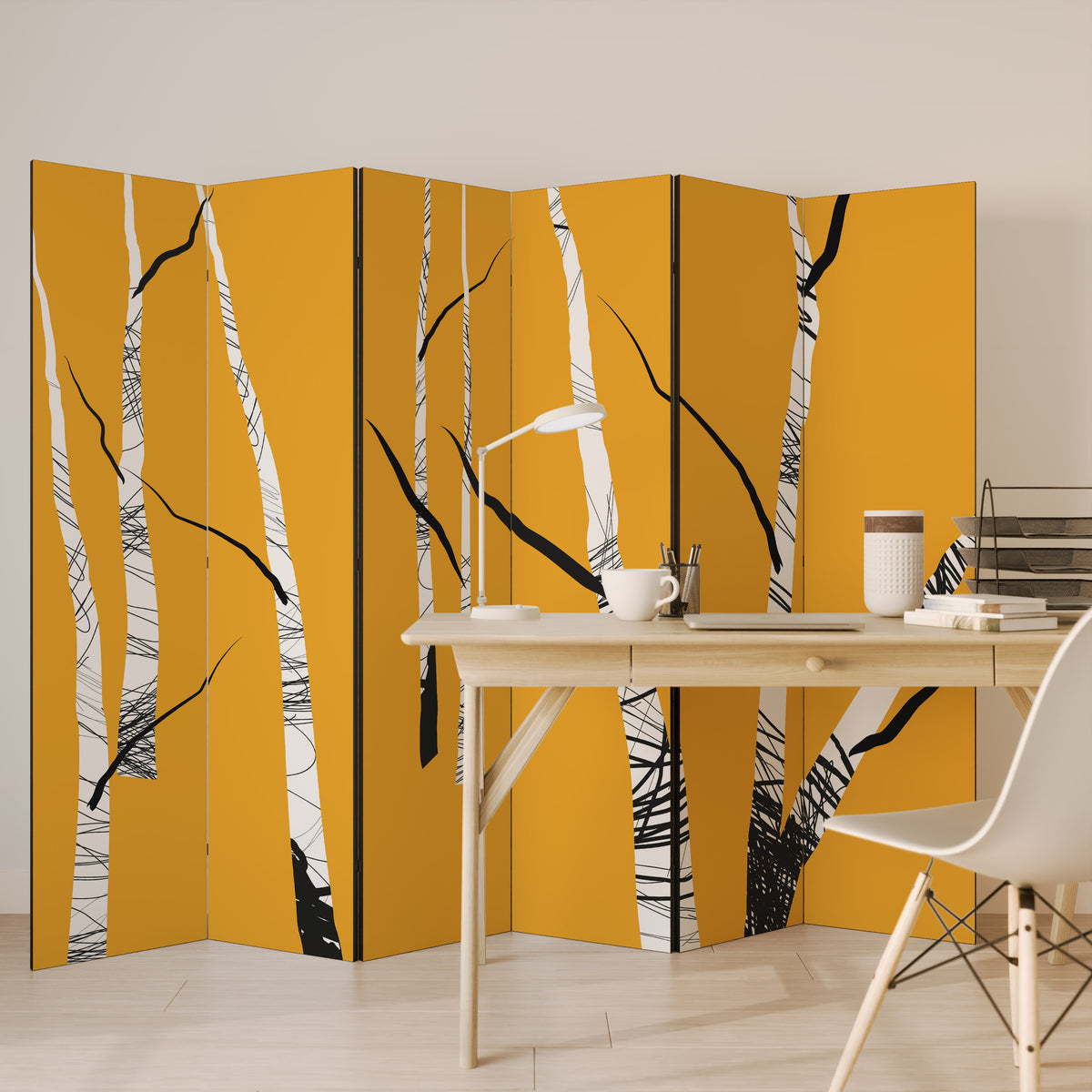BIRCH ABSTRACT Παραβάν με 6 πάνελ