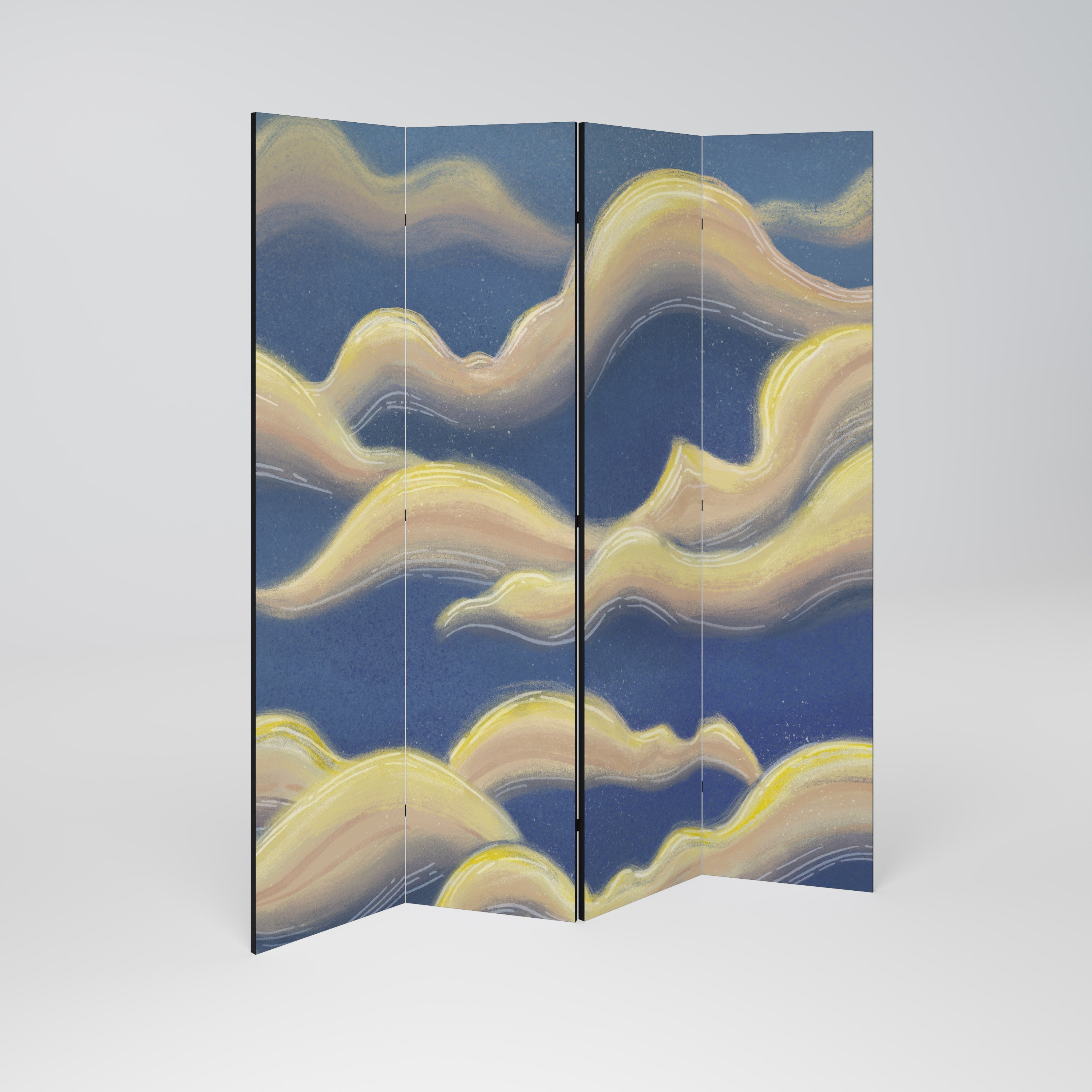 CLOUD RUFFLE Decorative 4-Panel Room Divider