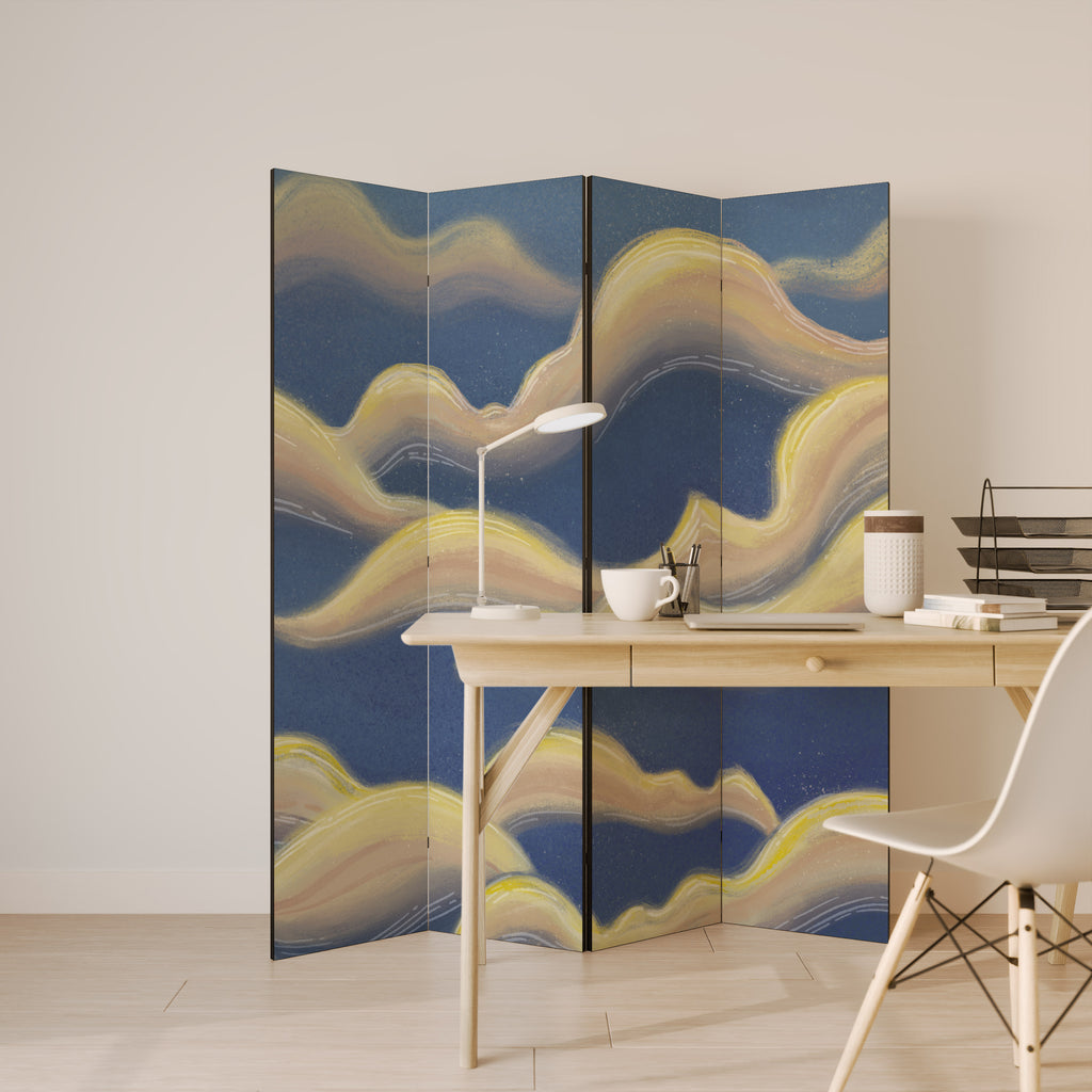 CLOUD RUFFLE 4-Panel Room Divider
