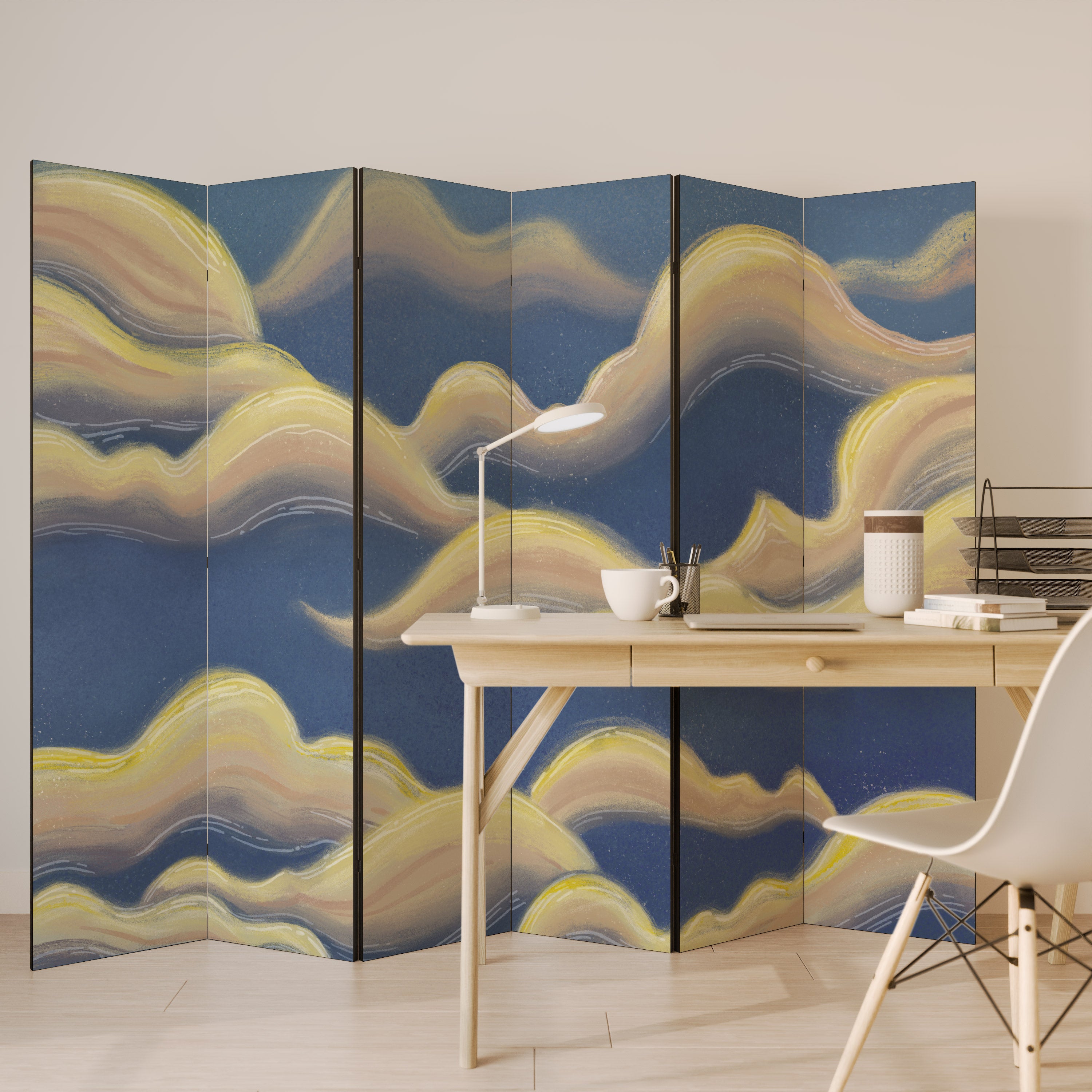 CLOUD RUFFLE 6-Panel Room Divider
