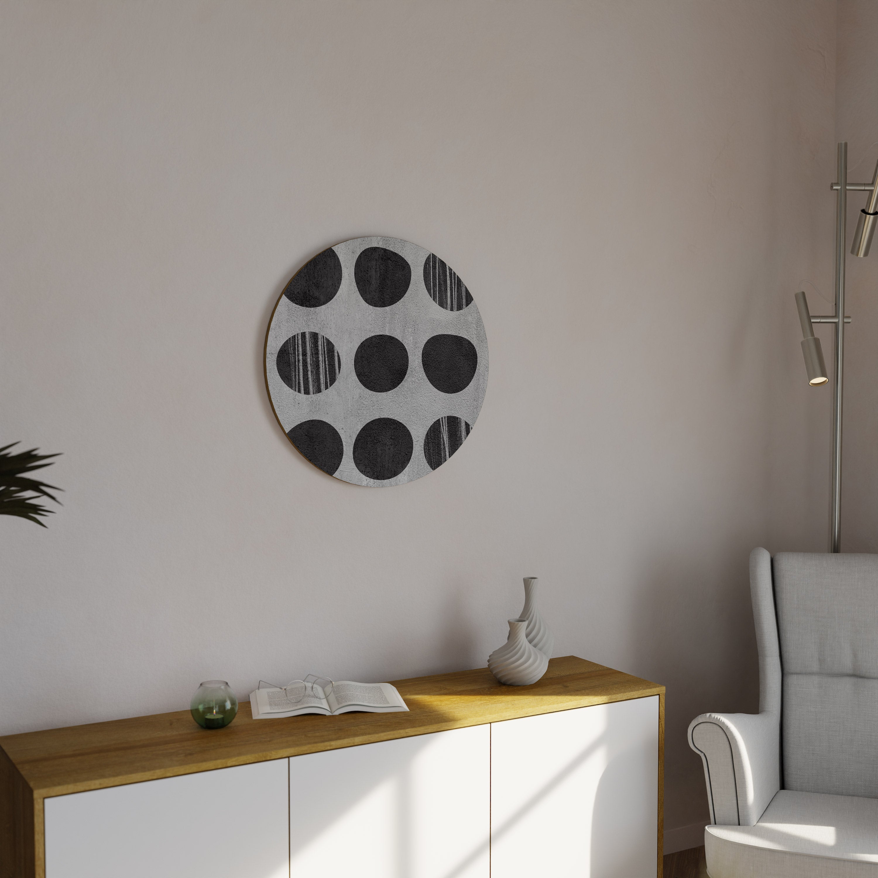 GHOSTLY GRADIENTS Round Wall Art