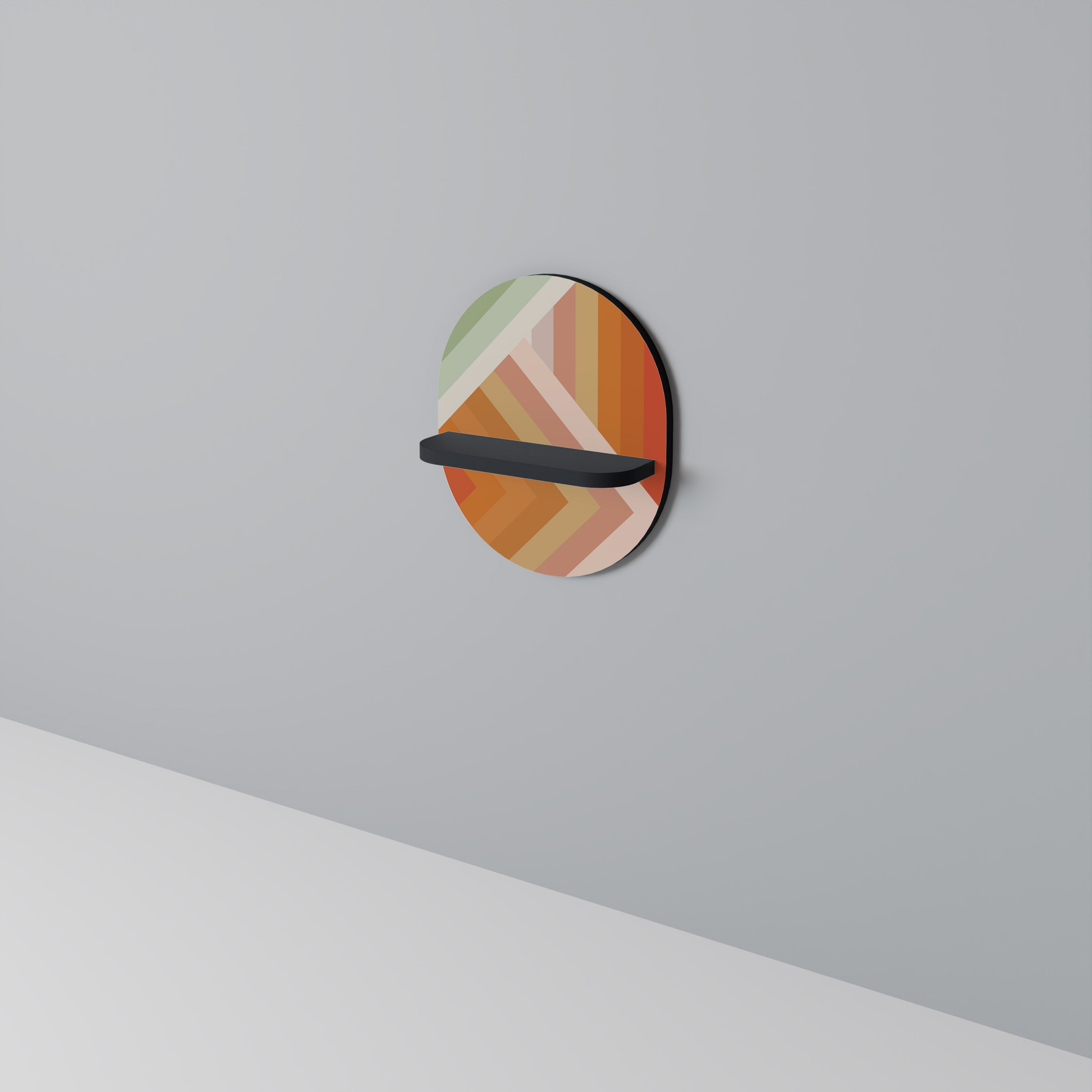 Οβάλ ράφι τέχνης GRADIENT PICKS σε μαύρο φινίρισμα