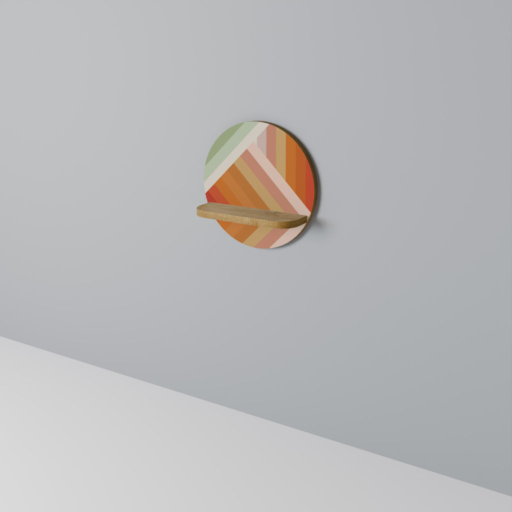 Στρογγυλό ράφι τέχνης GRADIENT PICKS σε εφέ δρυός