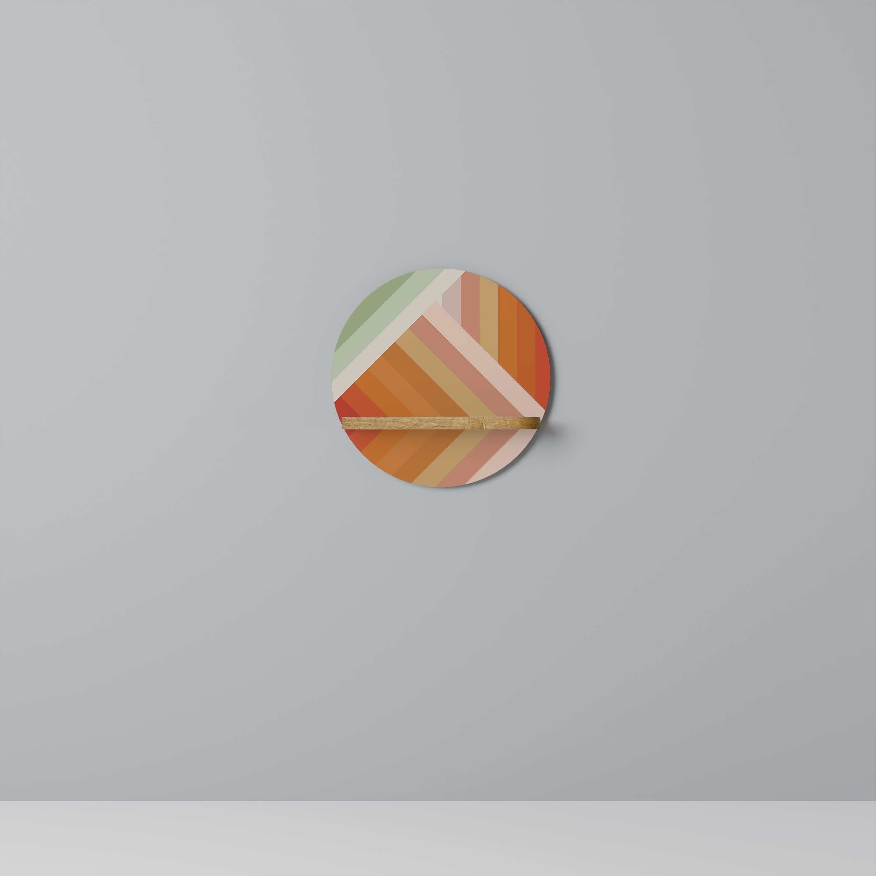 Στρογγυλό ράφι τέχνης GRADIENT PICKS σε εφέ δρυός