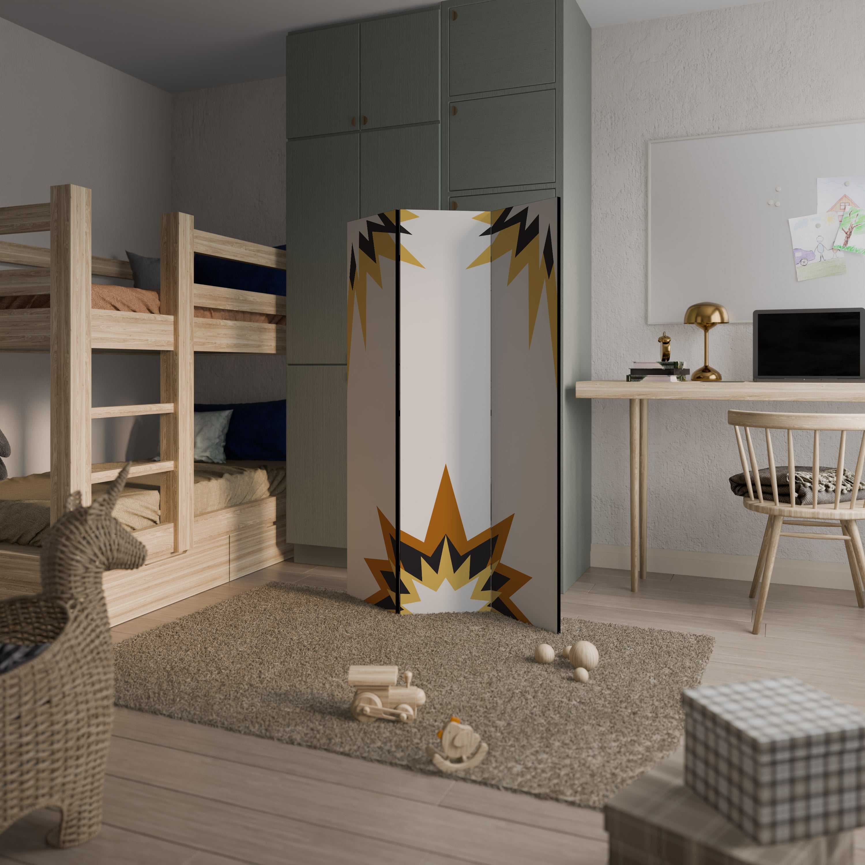 EXPLOSIVE HARMONY Διακοσμητικό παραβάν με 3 πάνελ