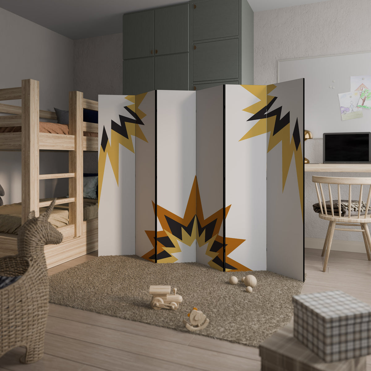 EXPLOSIVE HARMONY 6-Panel Room Divider