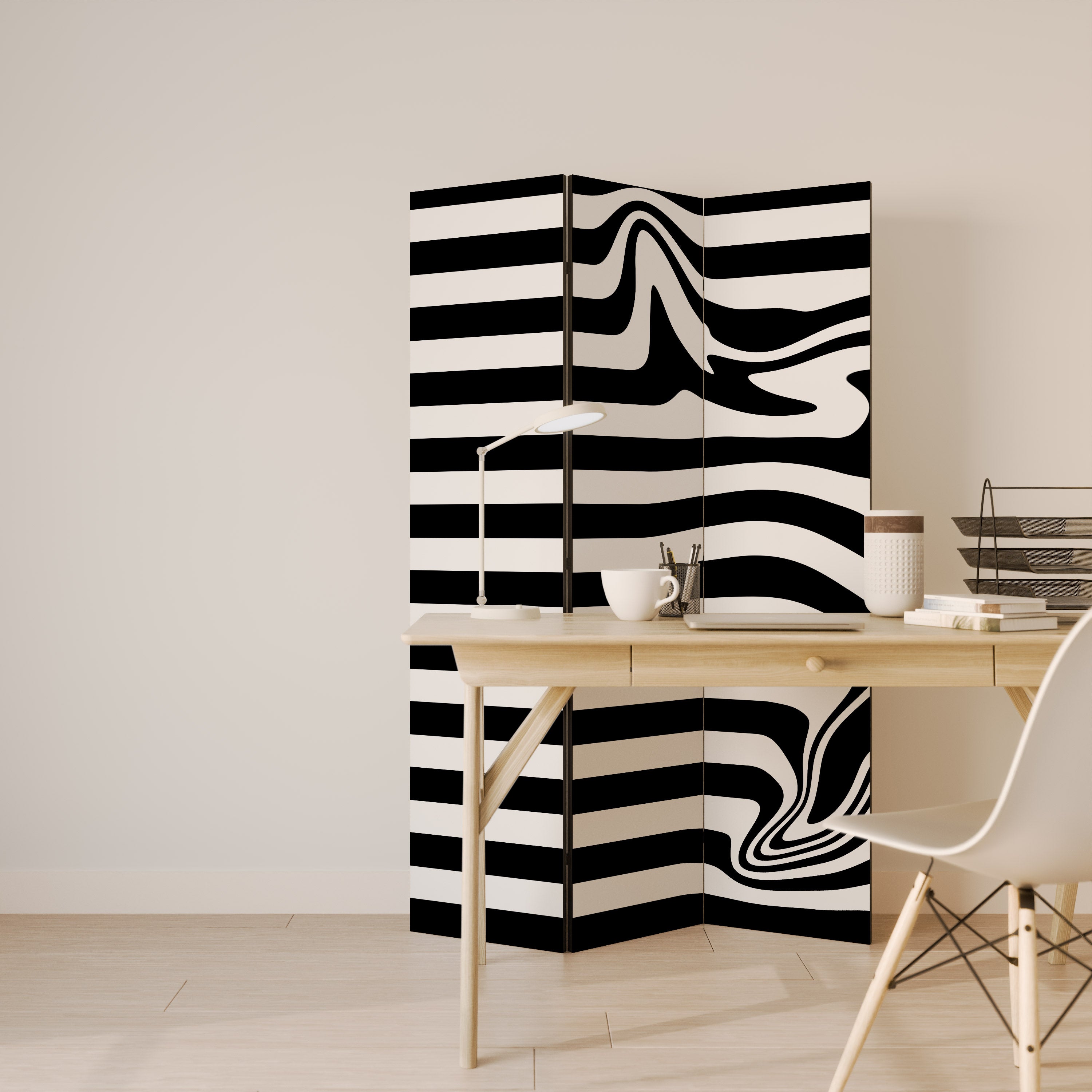 POLYLINE FUZZY Διακοσμητικό παραβάν με 3 πάνελ