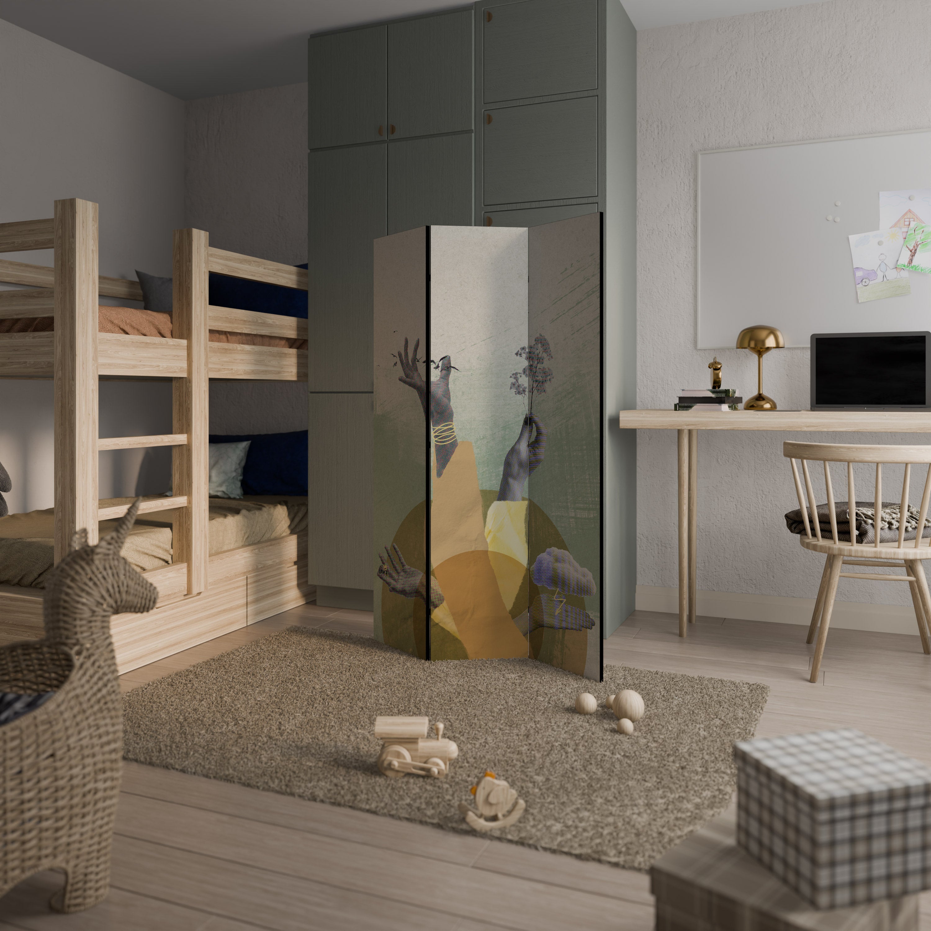 EARTH ELEMENTS Παραβάν με 3 πάνελ