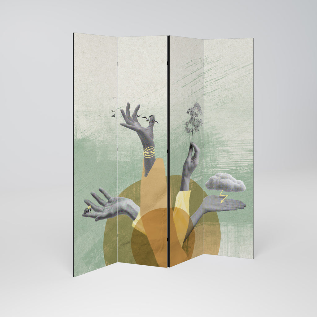 EARTH ELEMENTS 4-Panel Room Divider
