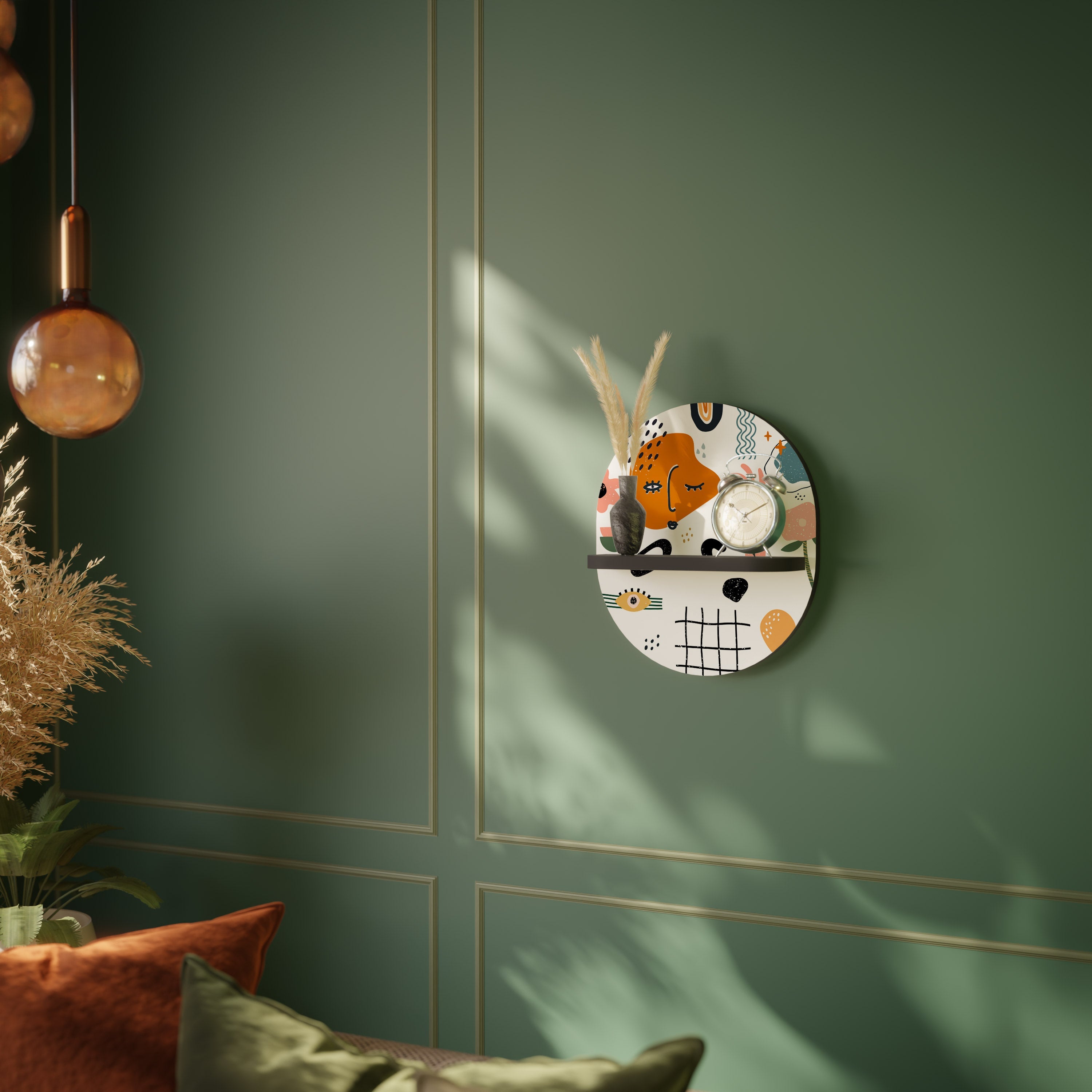 Οβάλ Ράφι Τέχνης MATISSE WHIMSY σε Μαύρο Φινίρισμα