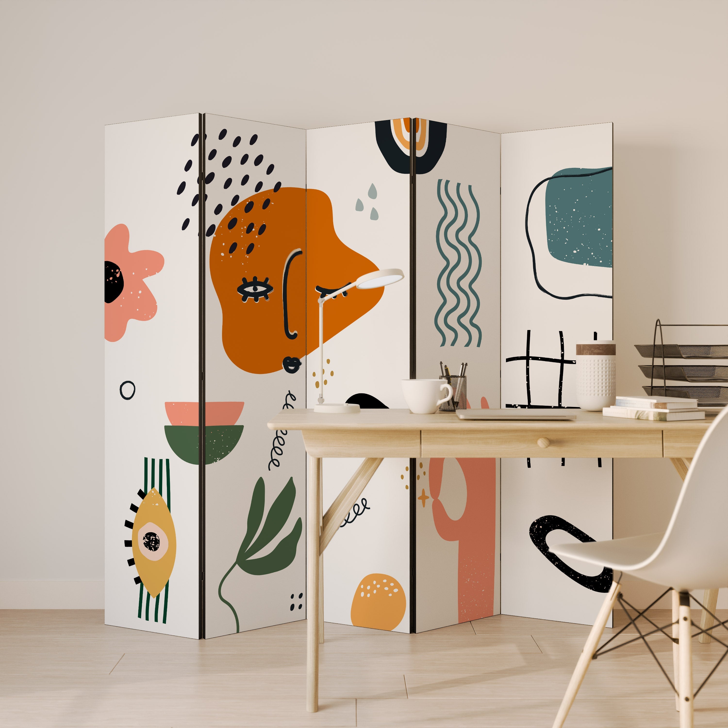 Διακοσμητικό διαχωριστικό χώρου 5 πάνελ MATISSE WHIMSY