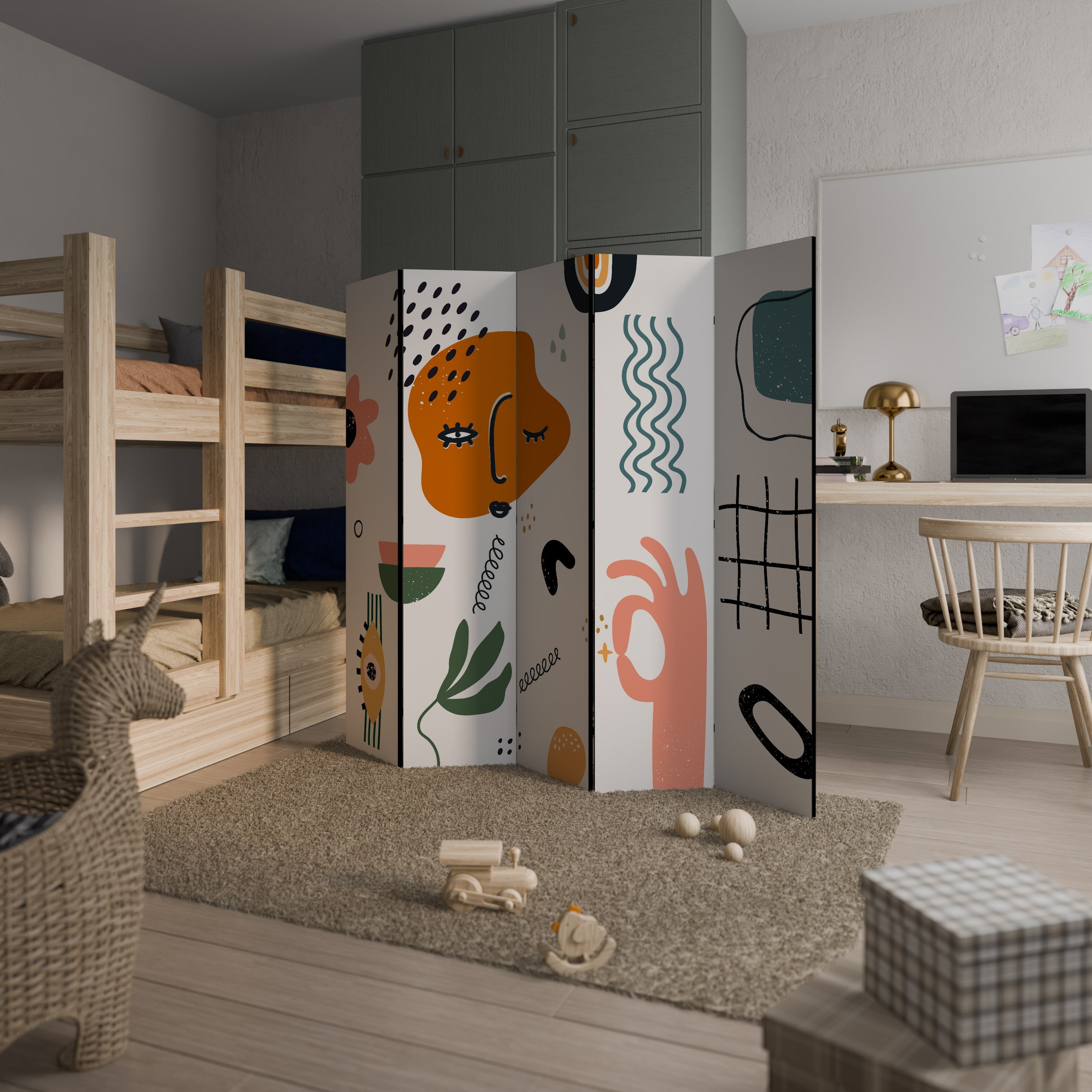Διακοσμητικό διαχωριστικό χώρου 5 πάνελ MATISSE WHIMSY