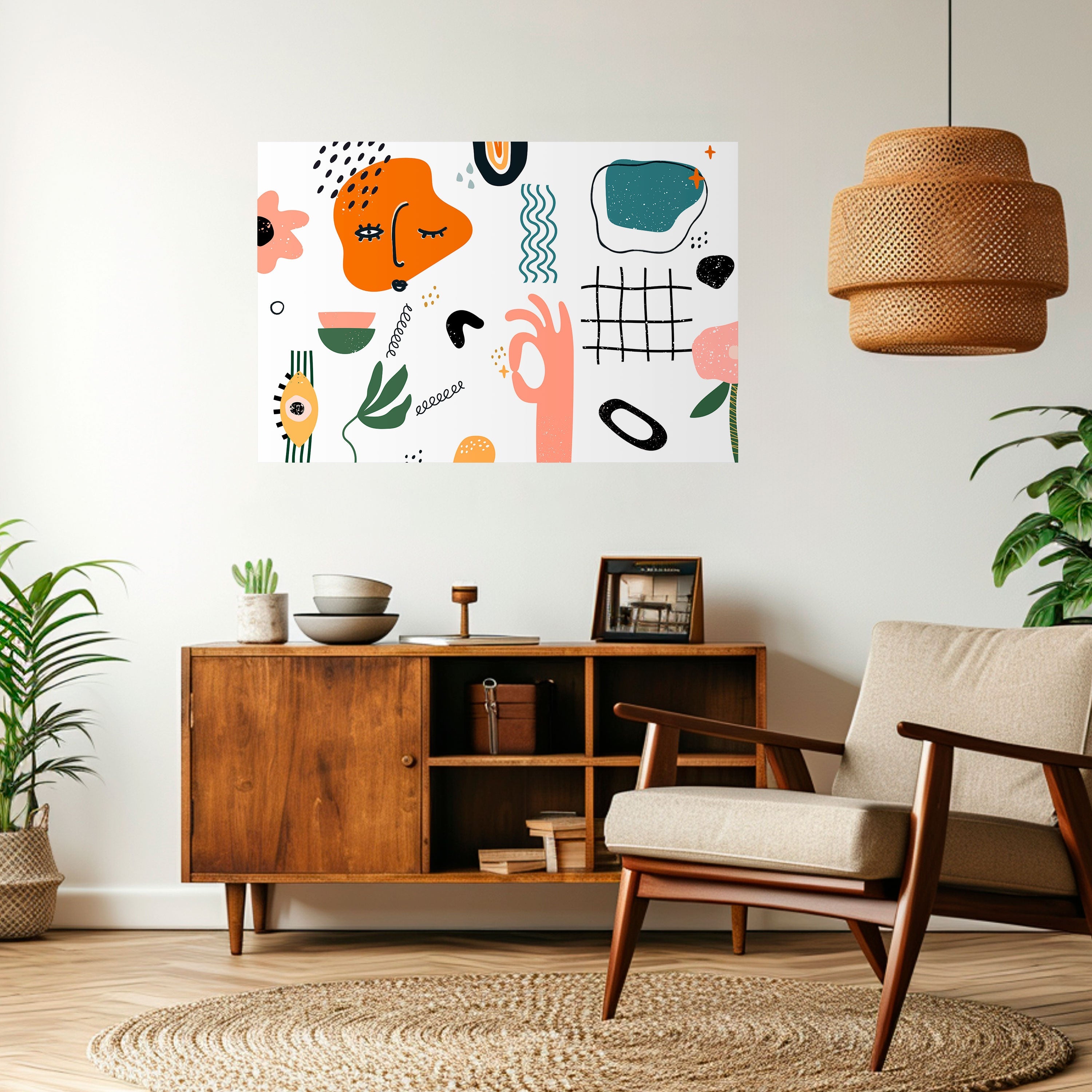 MATISSE WHIMSY Οριζόντια αφίσα με θέμα "Ξεφλουδισμένο και κολλημένο"
