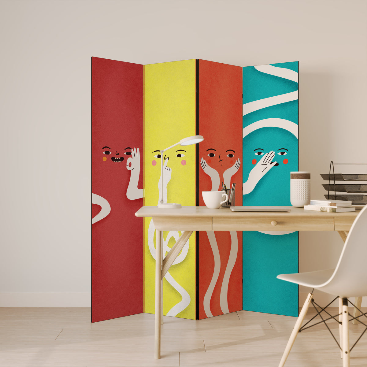 LIVELY FEATURES Παραβάν με 4 πάνελ