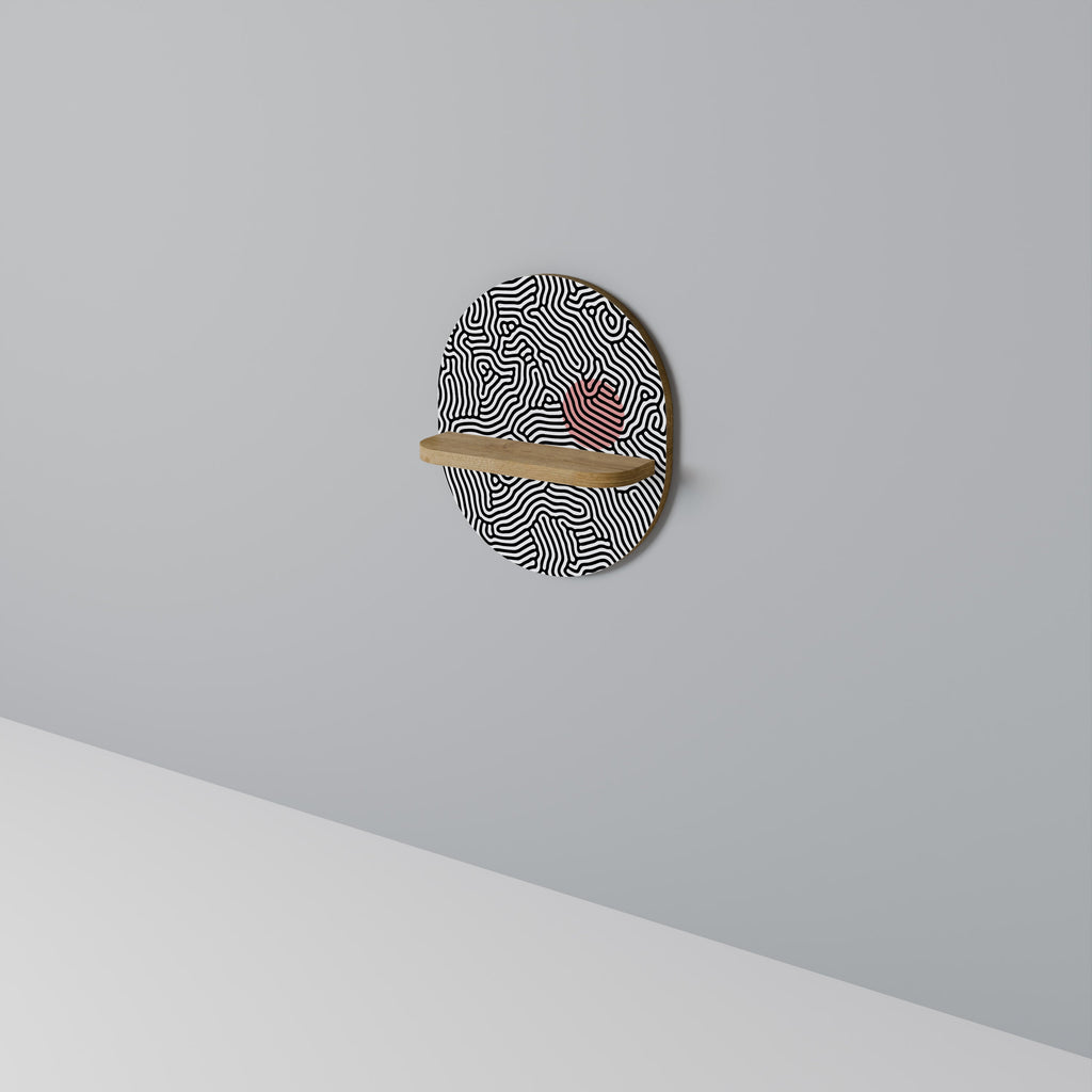 LIVING DOT Oval Art Shelf In Oak Effect