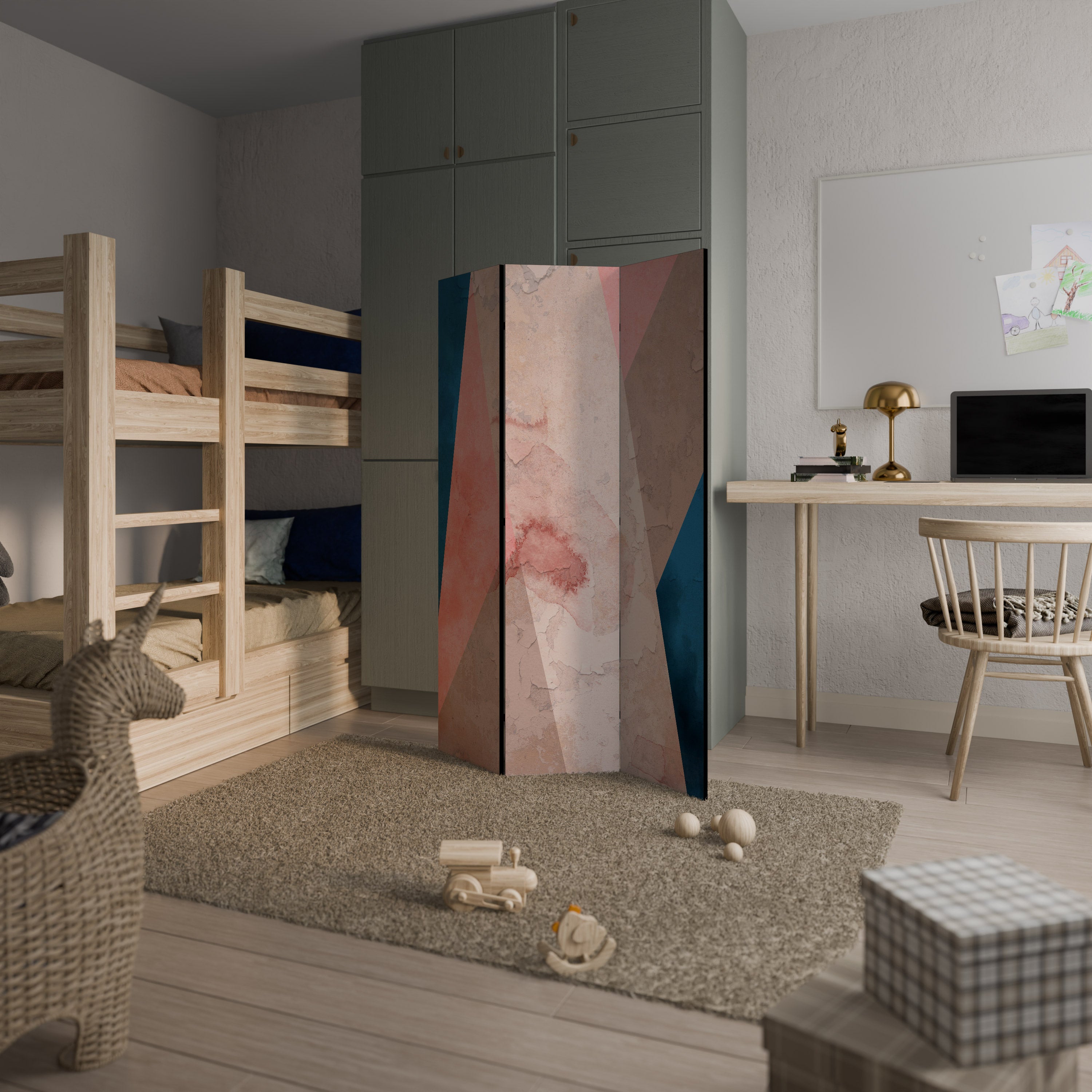 PEONY INTERIOR Διακοσμητικό παραβάν με 3 πάνελ