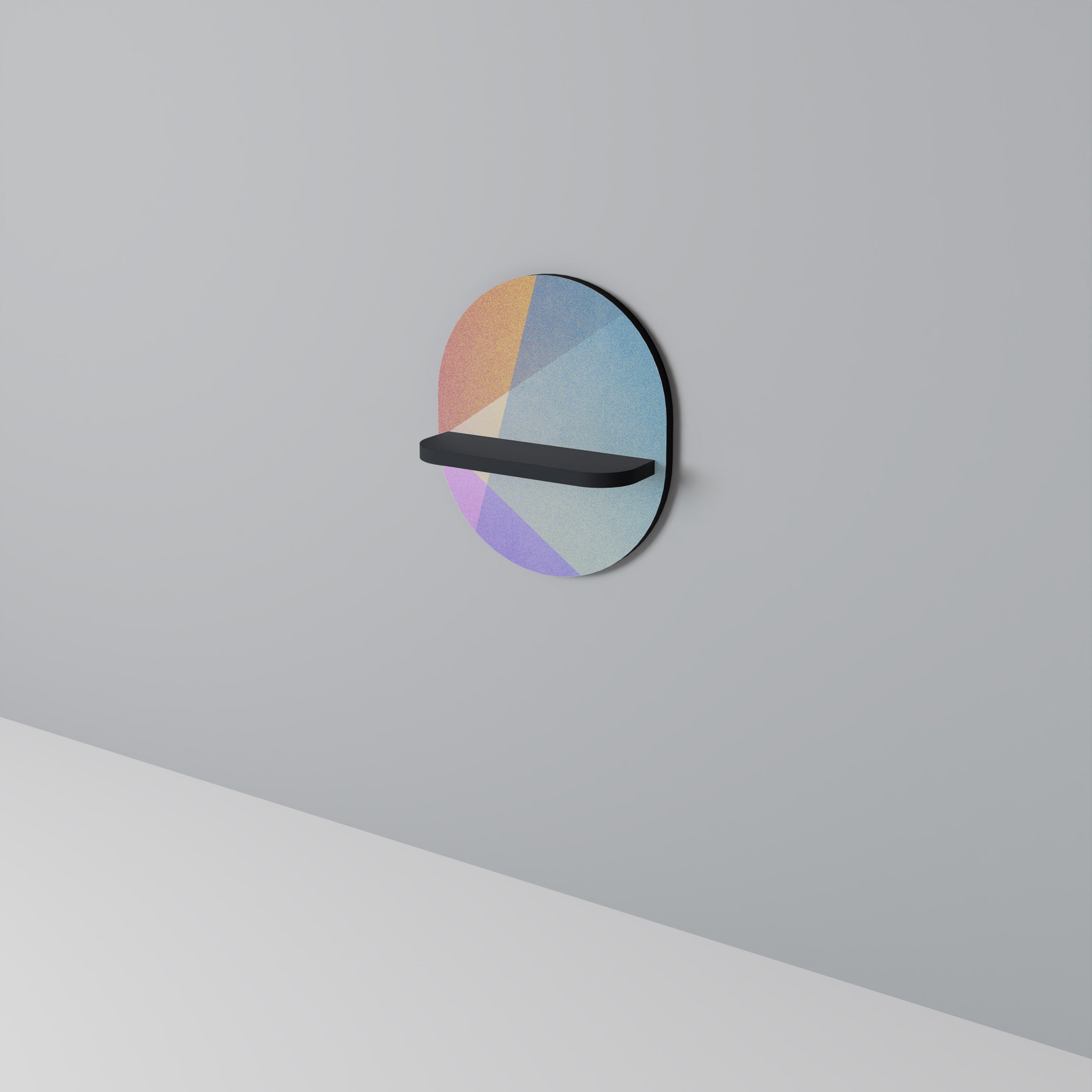 Οβάλ Ράφι Τέχνης BRIGHT GEOMETRIA σε Μαύρο Φινίρισμα