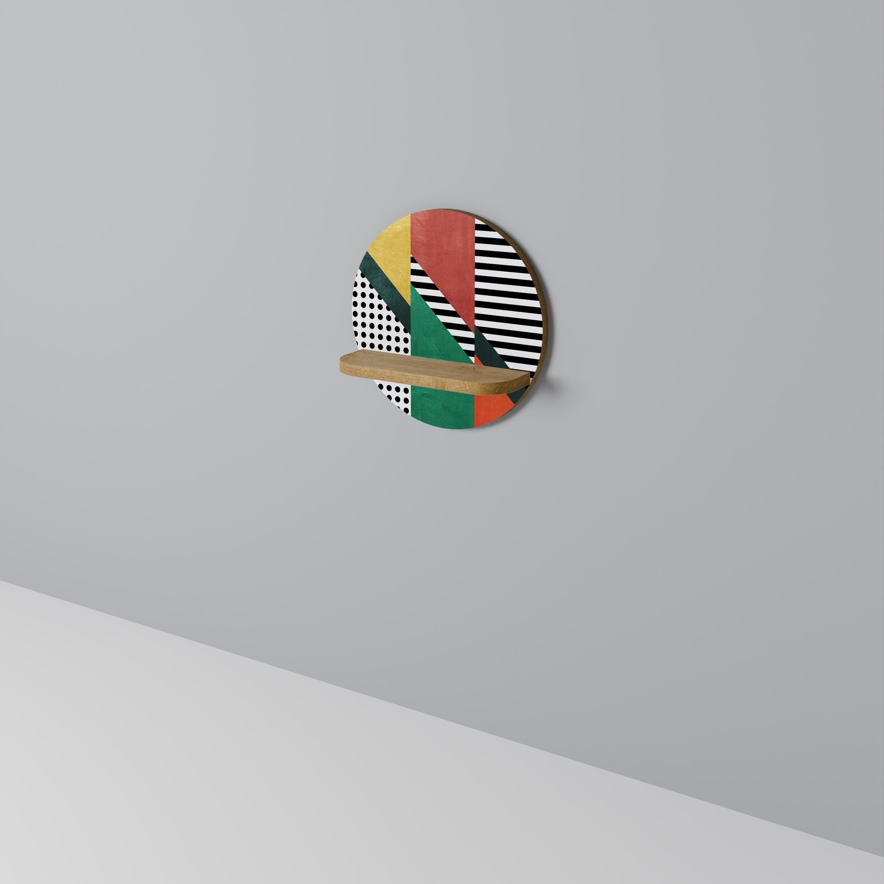 Στρογγυλό ράφι τέχνης MAKESHIFT ARTISTRY σε εφέ δρυός