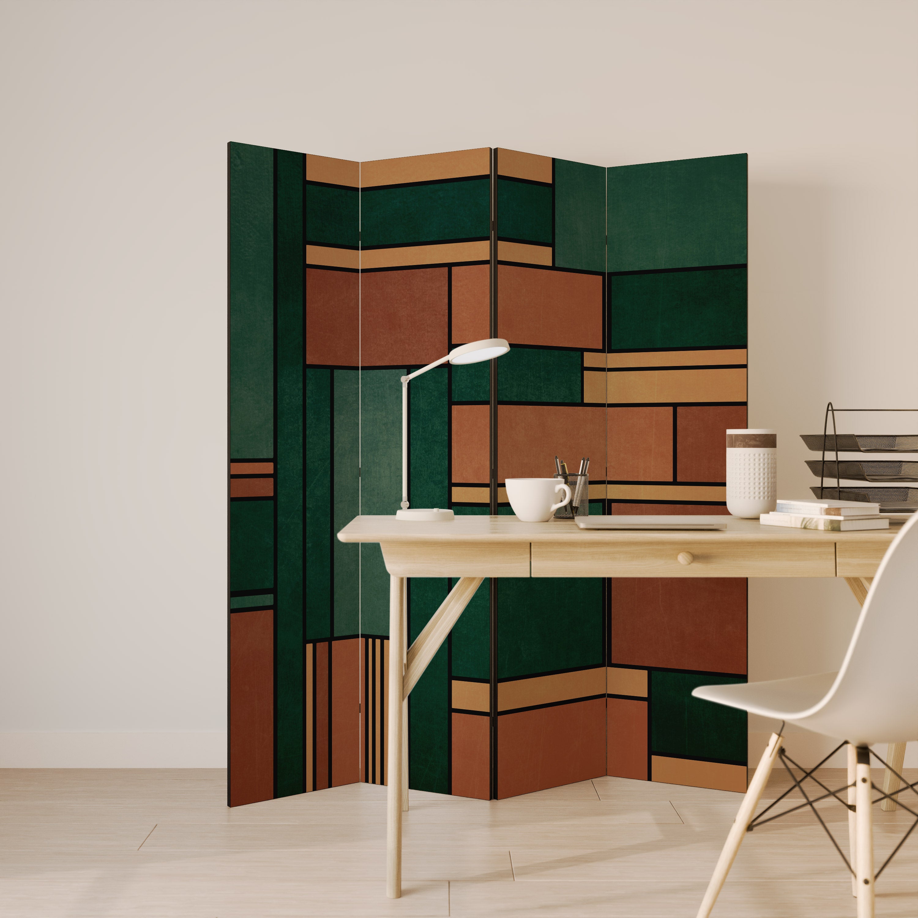 EARTHY FIGURES 4-Panel Room Divider