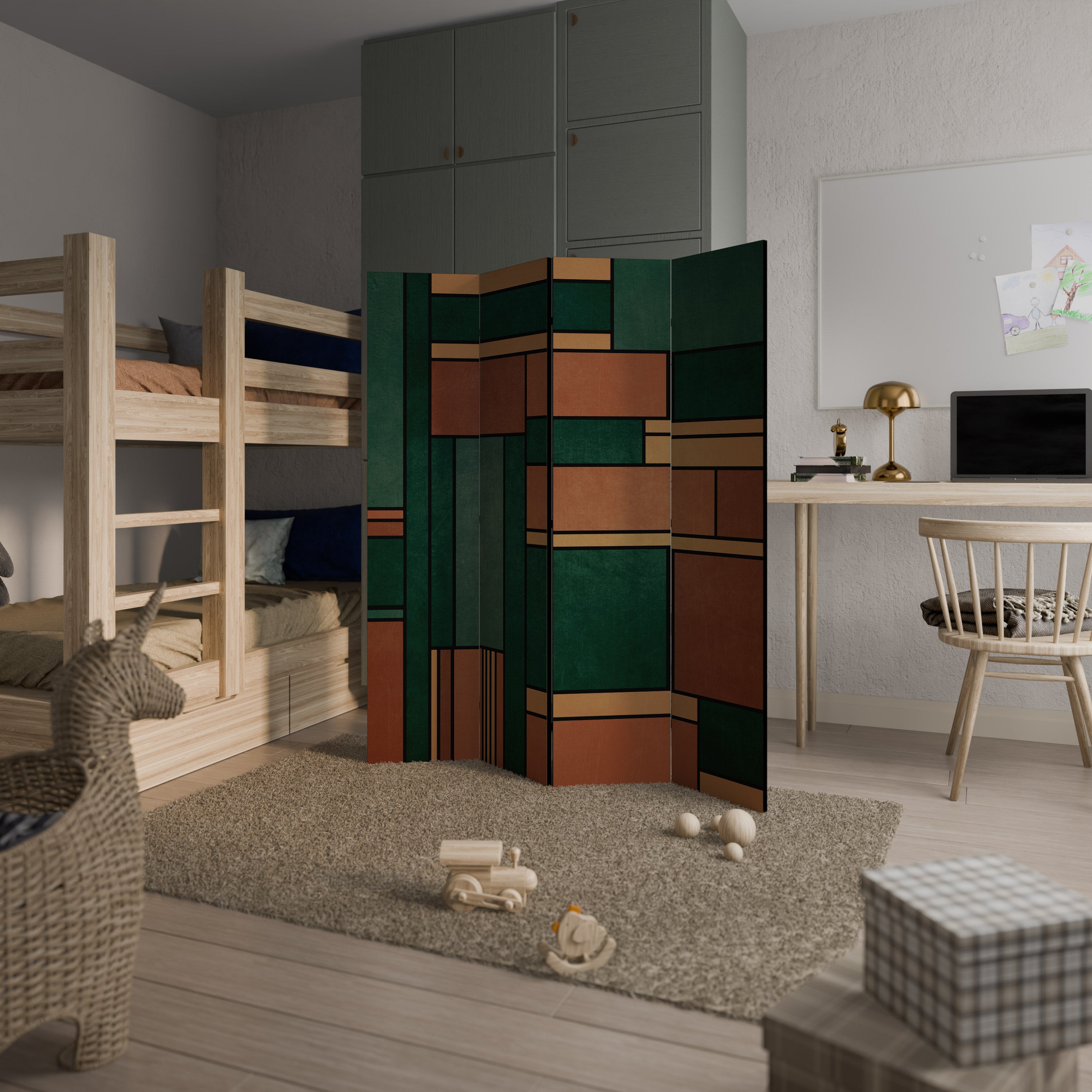 EARTHY FIGURES 4-Panel Room Divider