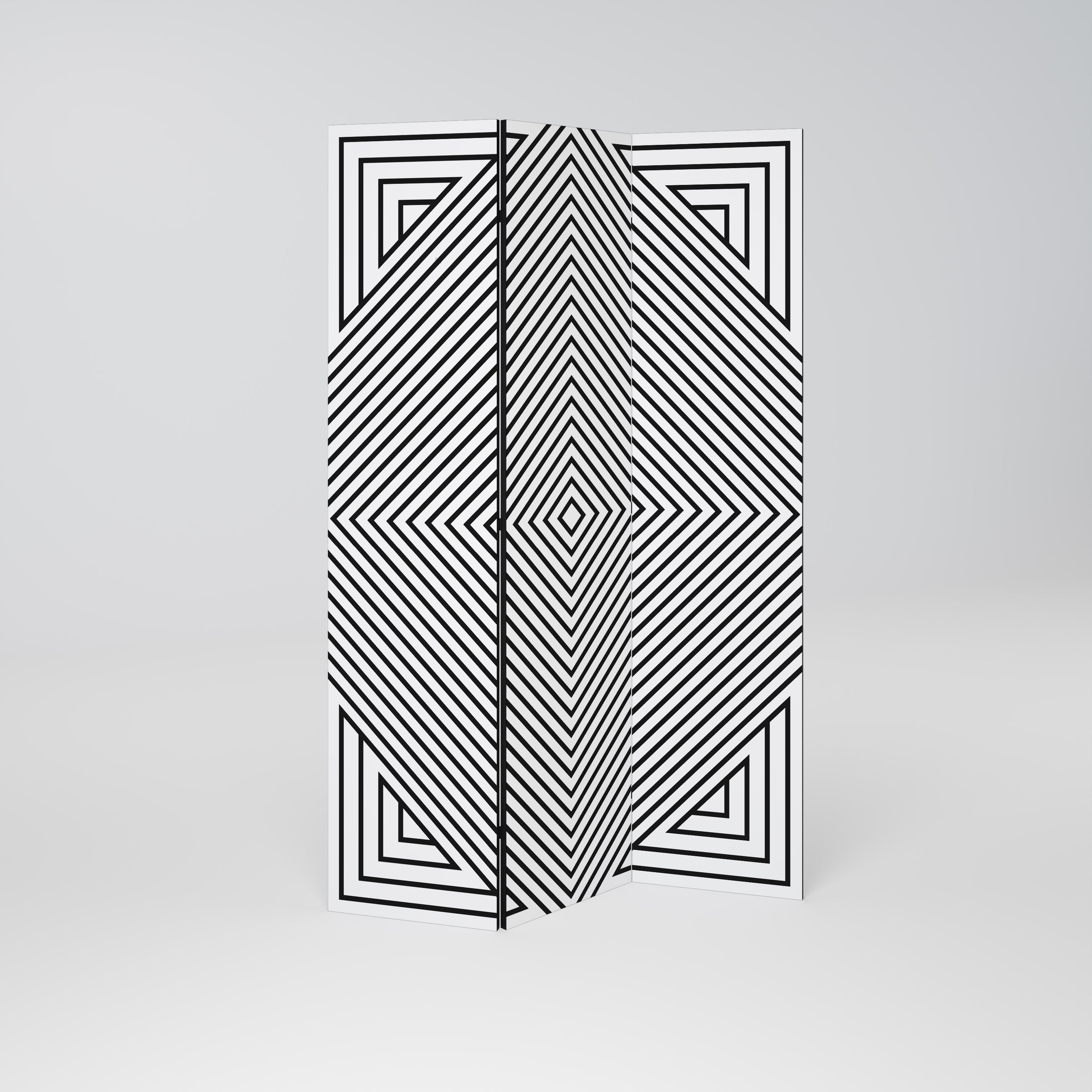 POLYGON ILLUSION 3-Panel Room Divider