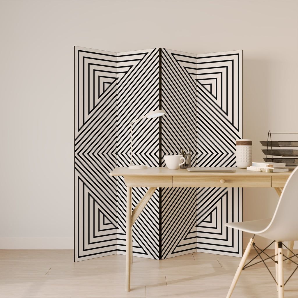 POLYGON ILLUSION 4-Panel Room Divider