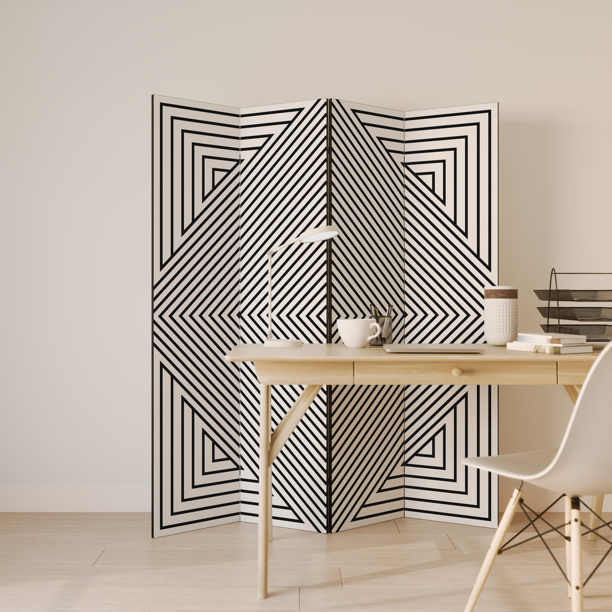 POLYGON ILLUSION Παραβάν με 4 πάνελ