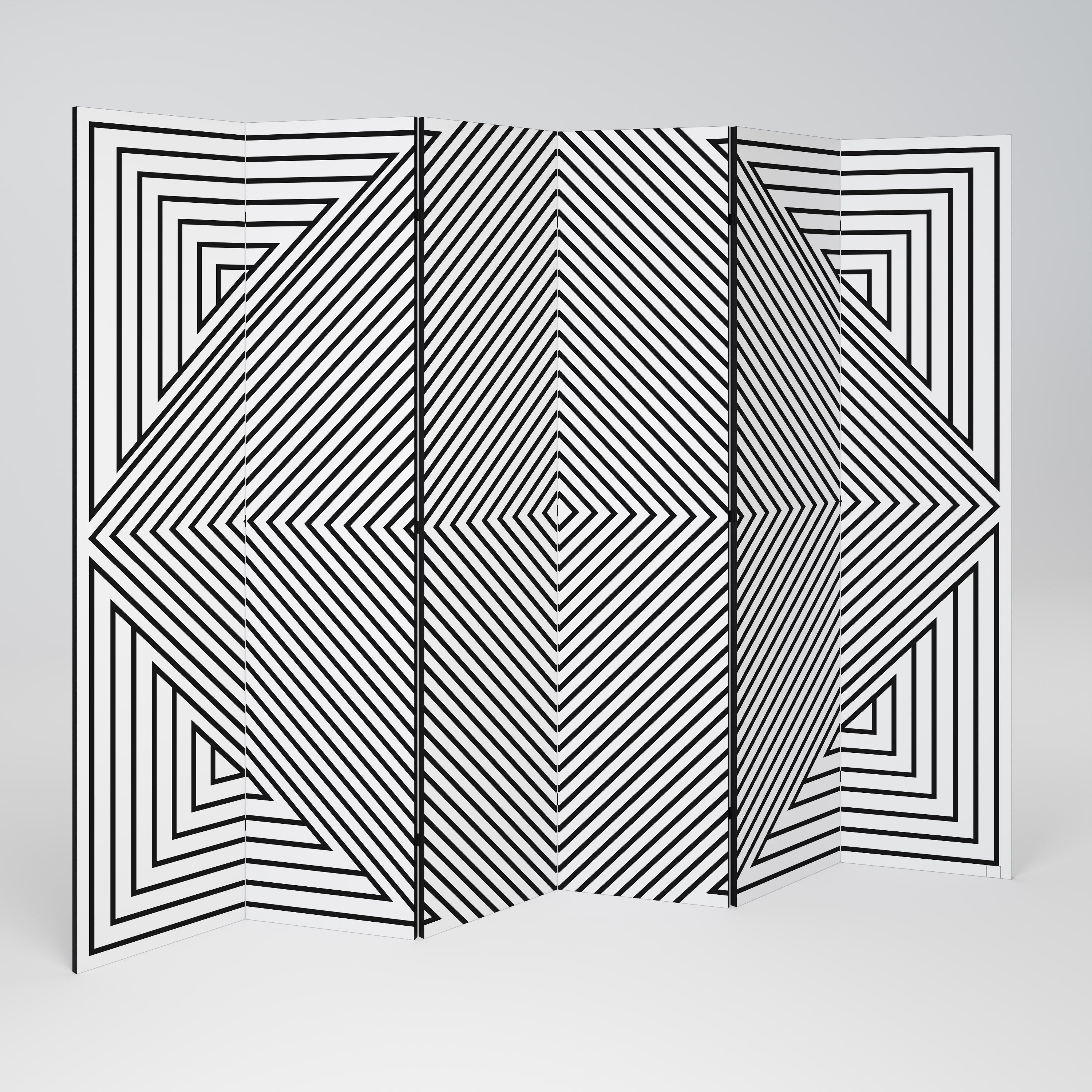 POLYGON ILLUSION 6-Panel Room Divider