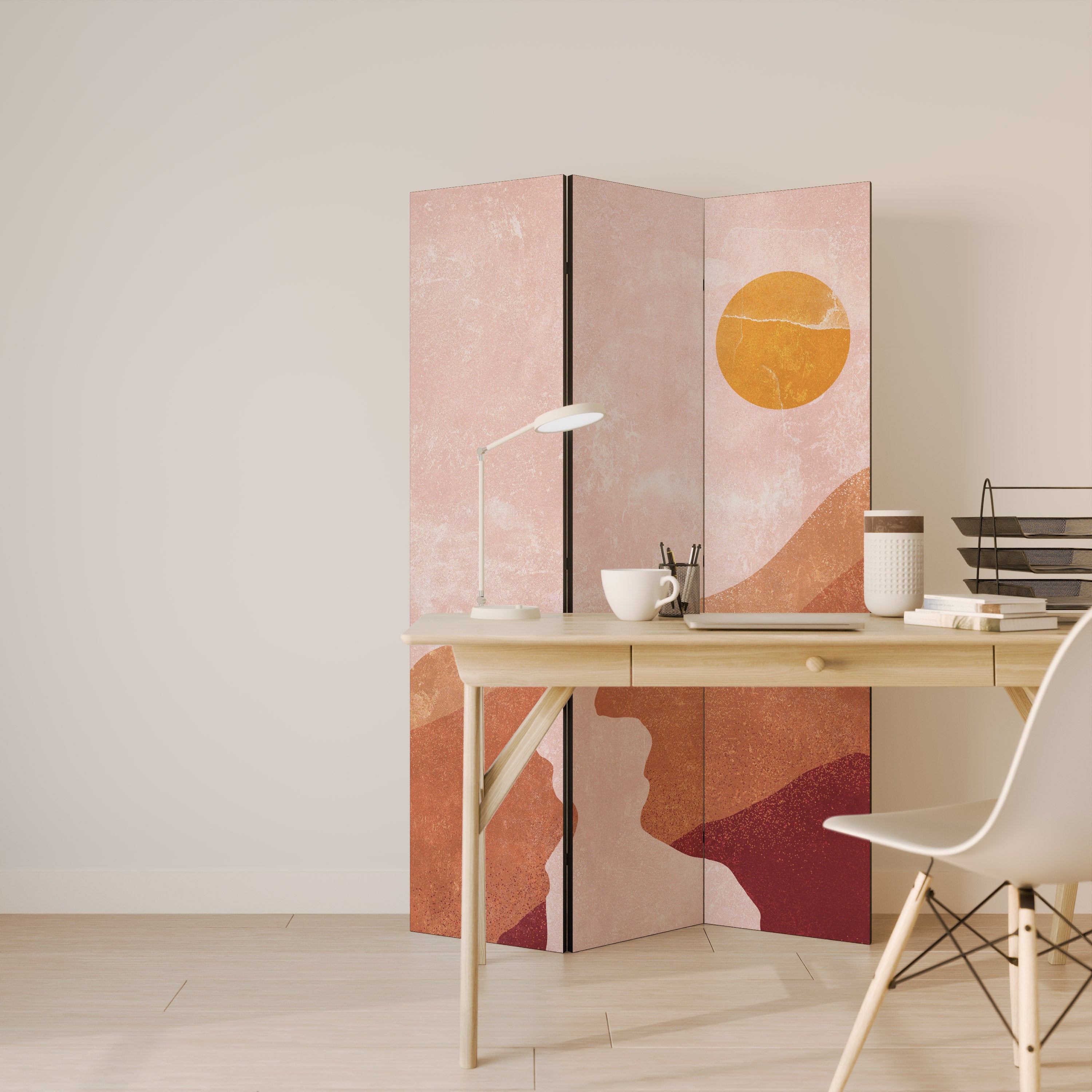 LUMINOUS SUNLIGHT Διακοσμητικό παραβάν με 3 πάνελ