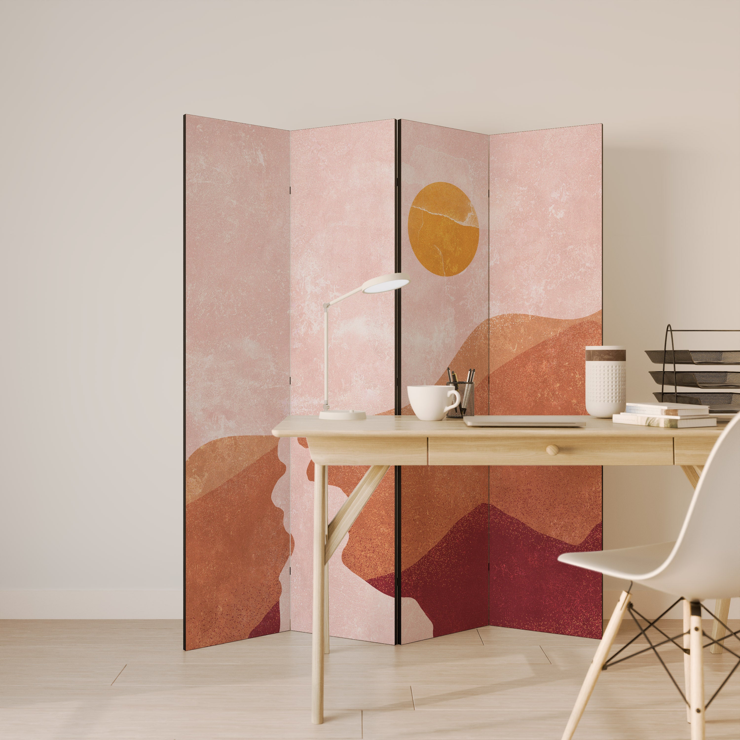 LUMINOUS SUNLIGHT 4-Panel Room Divider