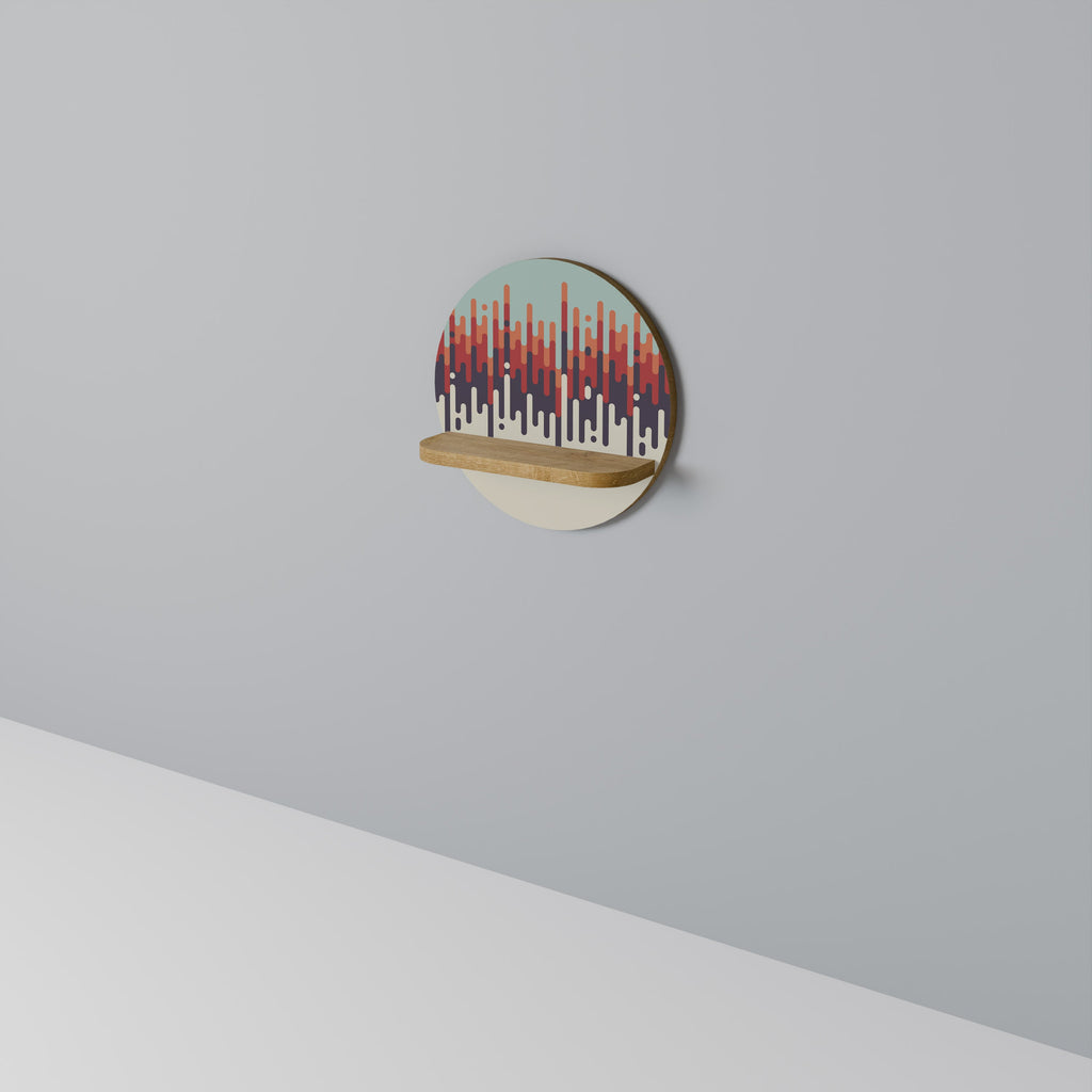 CHROMA CONTOURS Round Art Shelf In Oak Effect
