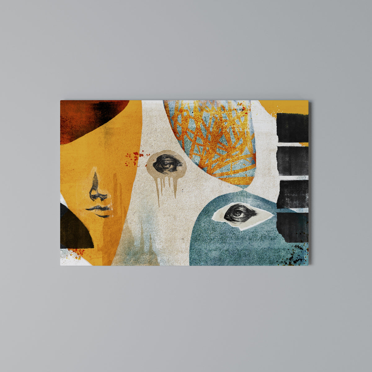 ABSTRACT FACES Horizontal Canvas Print