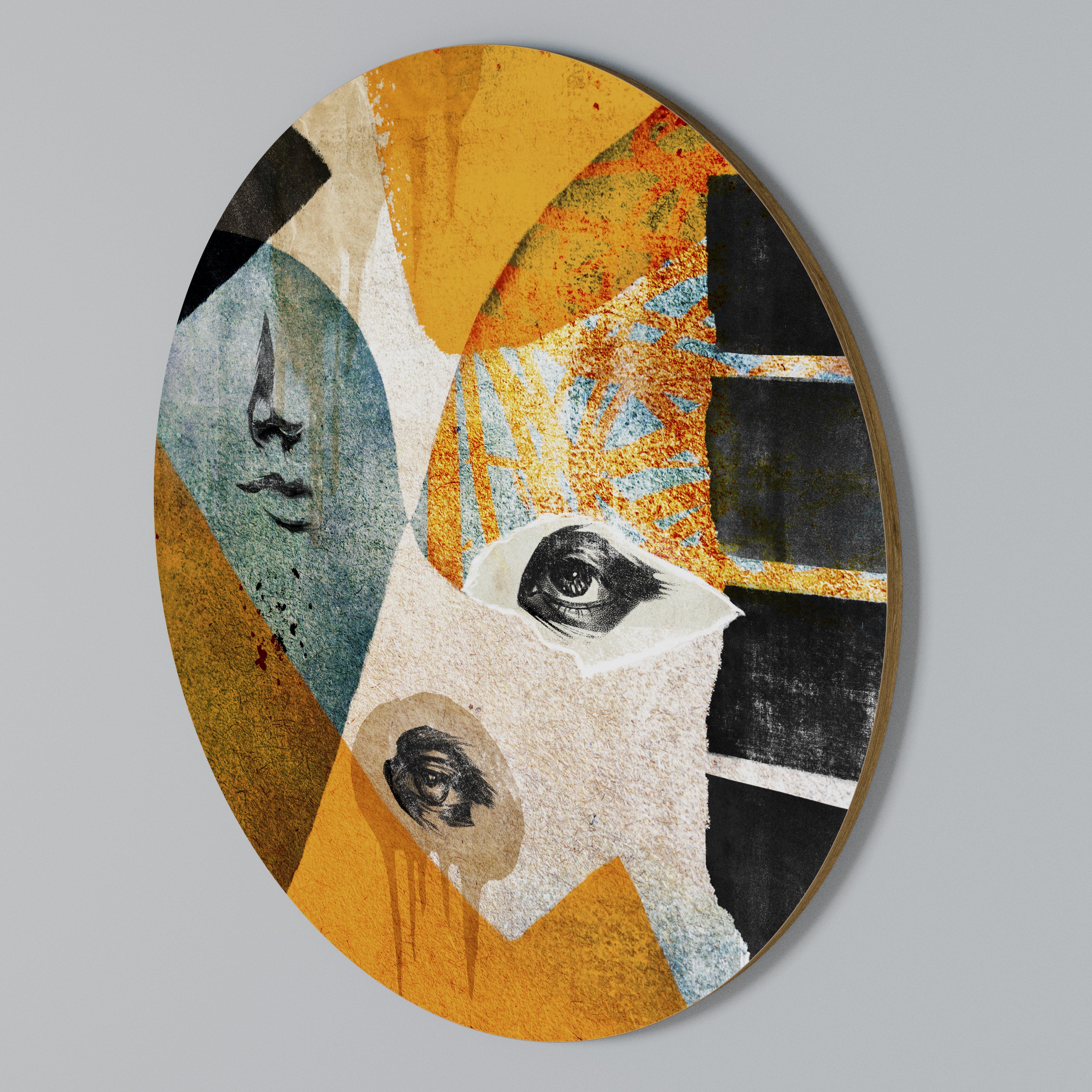 ABSTRACT FACES Στρογγυλός πίνακας ζωγραφικής