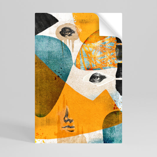 ABSTRACT FACES Αυτοκόλλητη Αφίσα κάθετη
