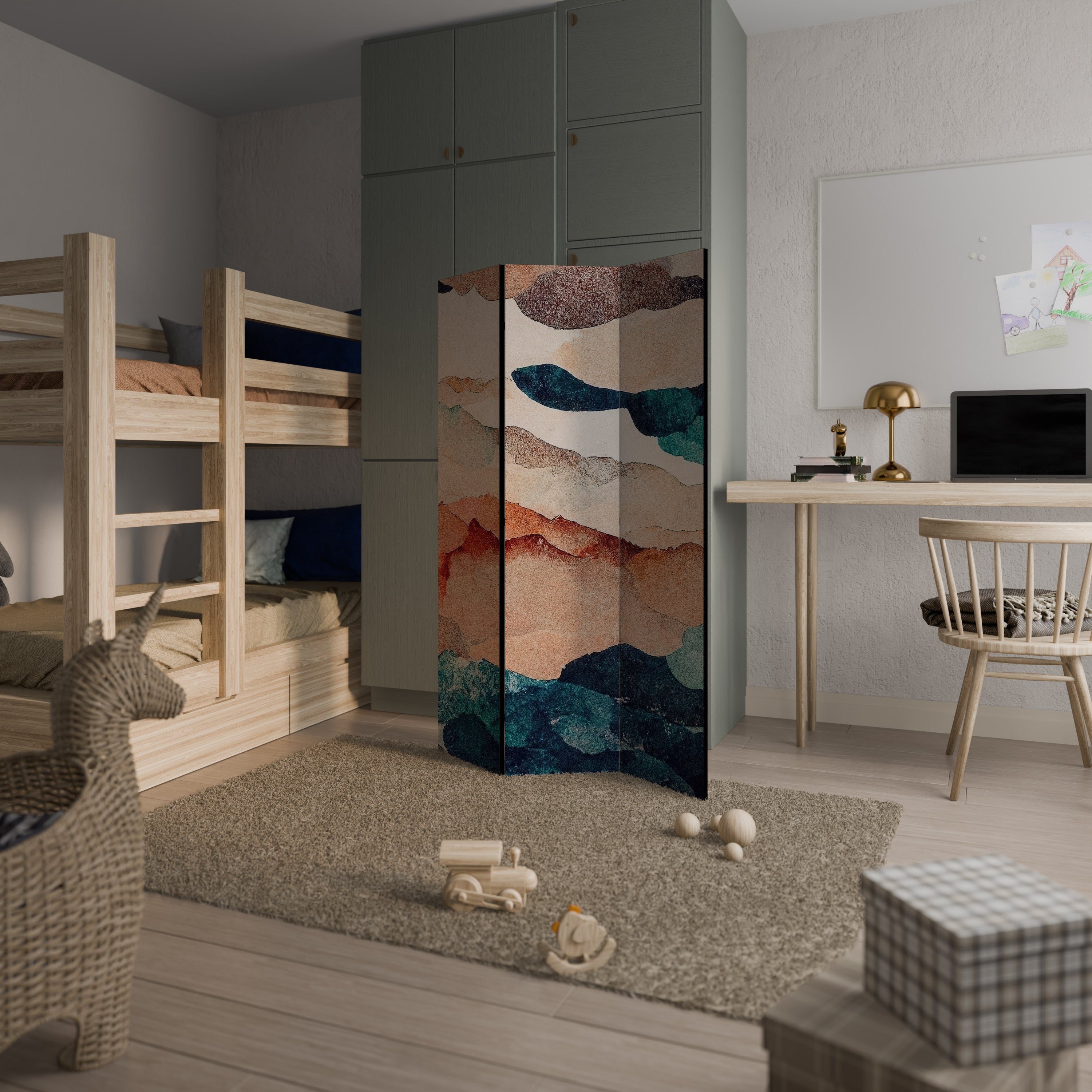 ABSTRACT LANDSCAPE Διακοσμητικό παραβάν με 3 πάνελ